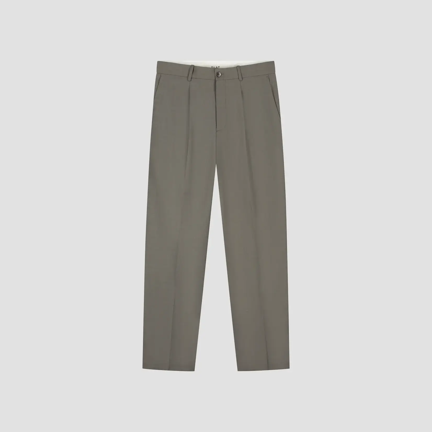 Olaf Hussein Olaf regular wool pleated pant chocolate chip