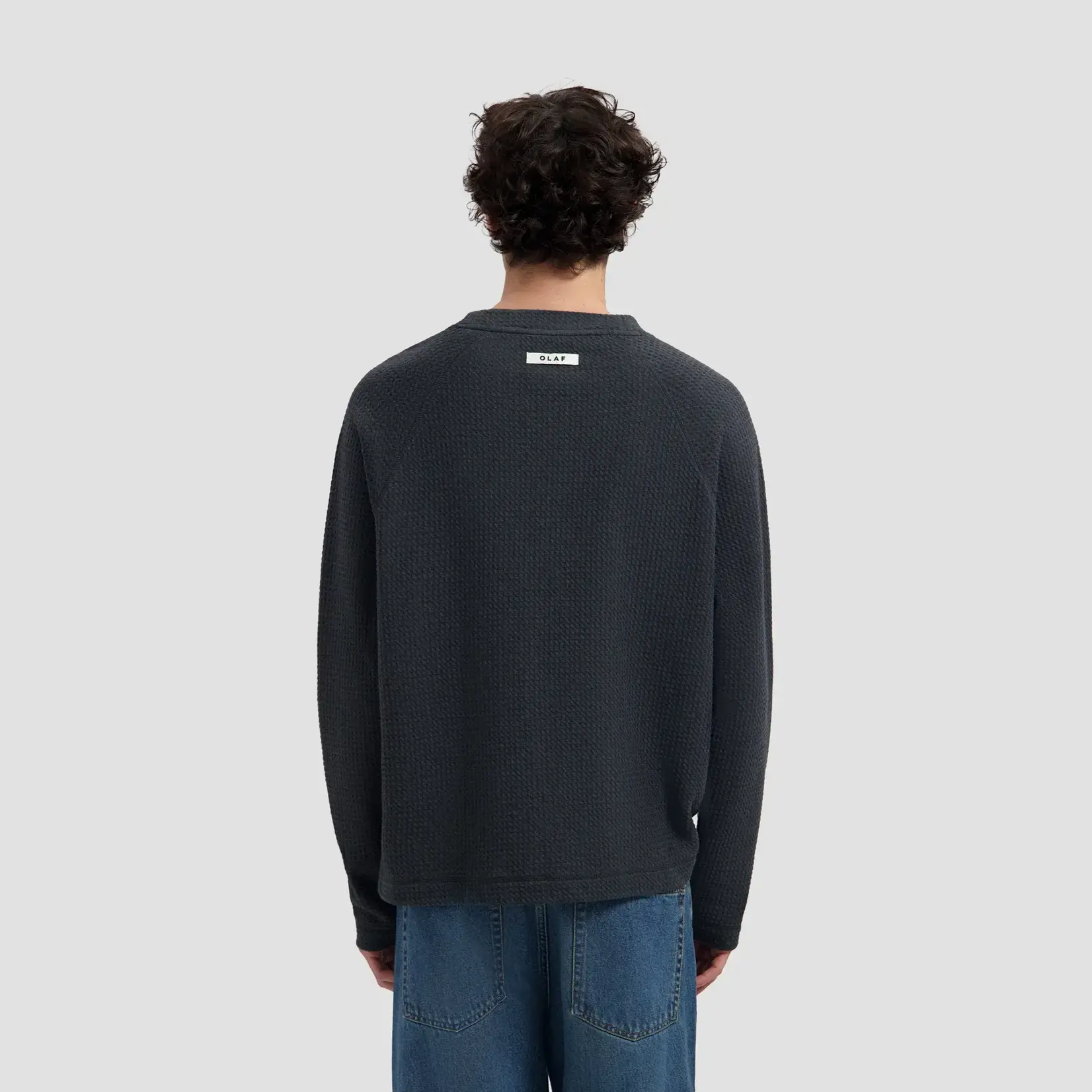 Olaf Hussein Olaf Waffle crewneck charcoal