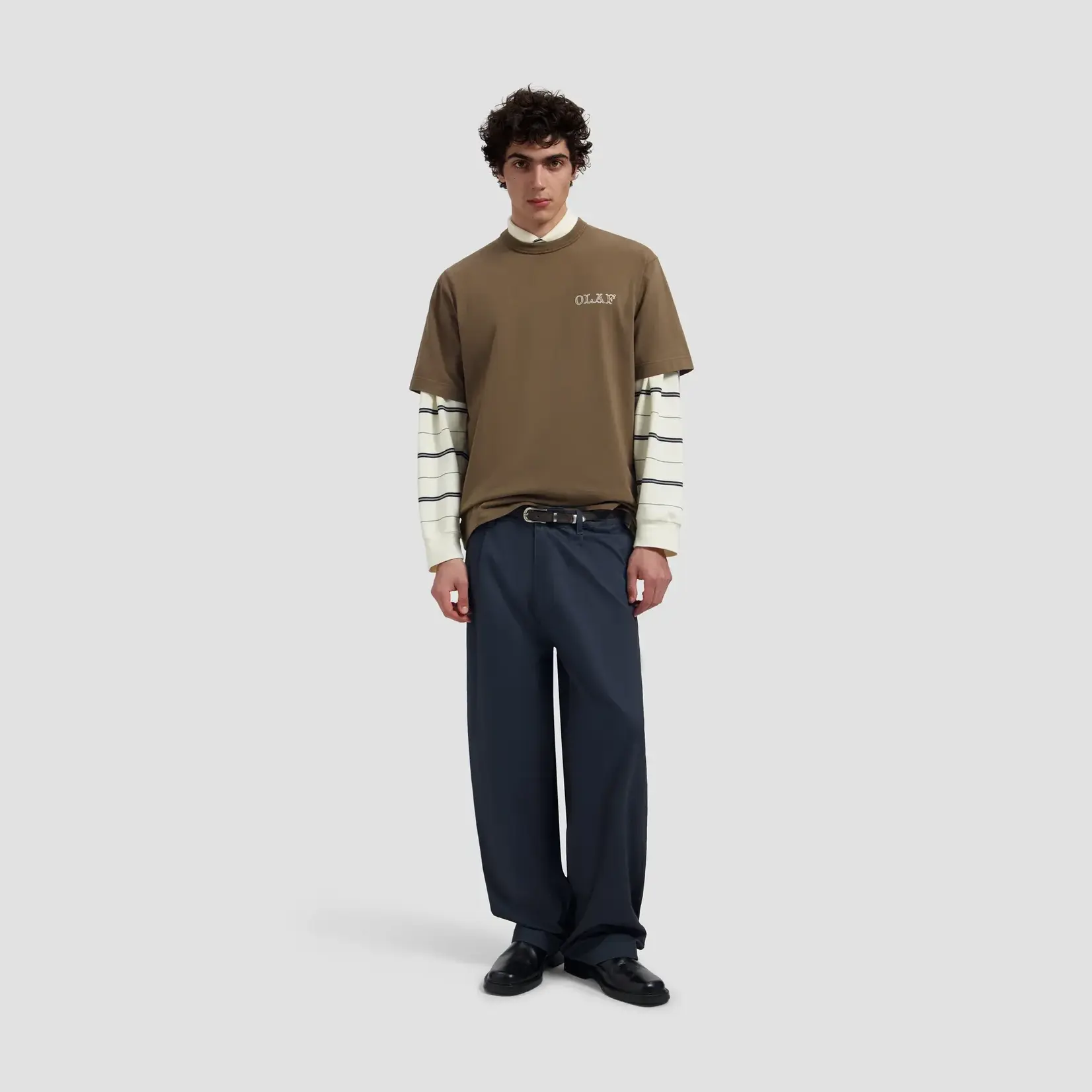 Olaf Hussein Olaf Washed barrel leg pants navy