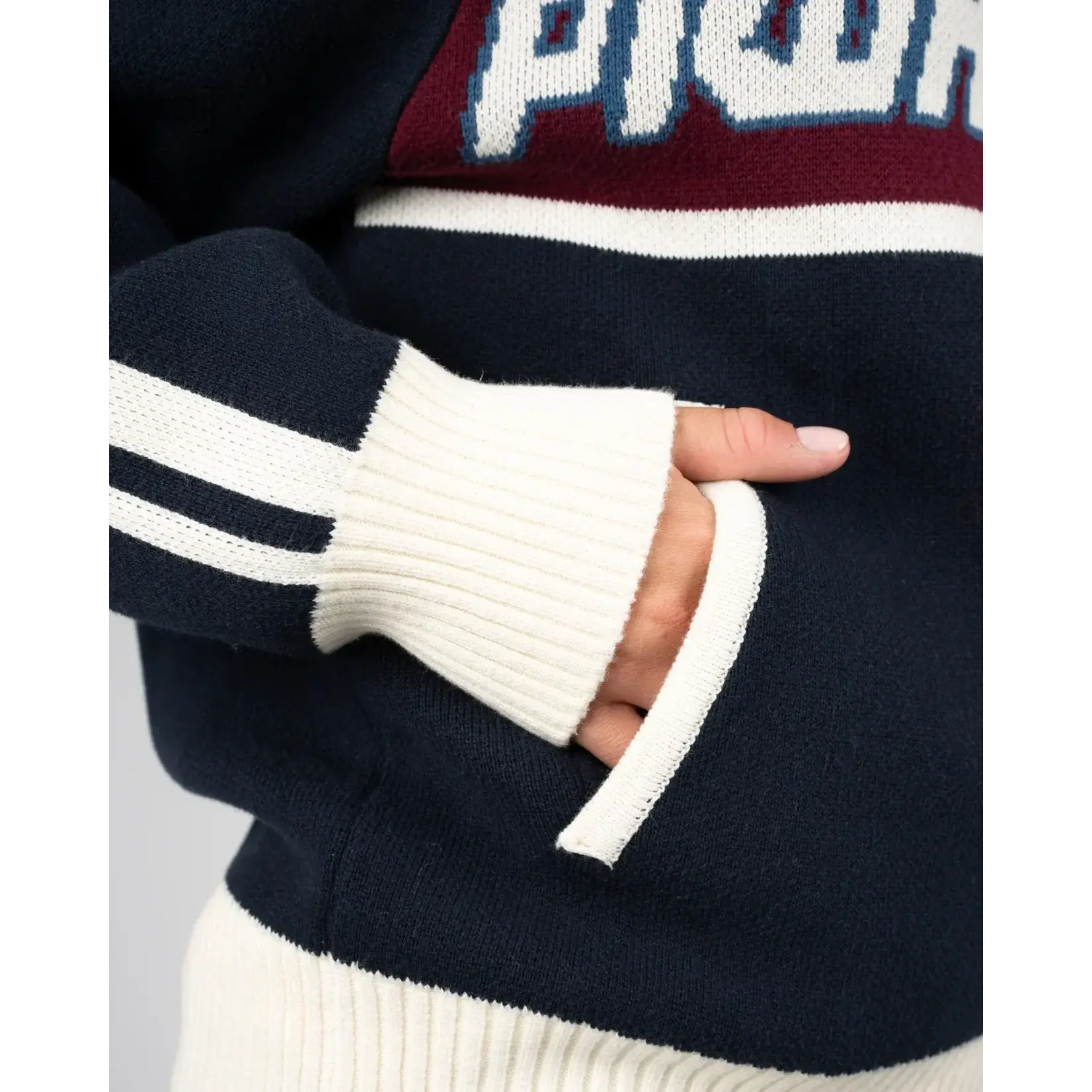 Prohibited Prohibited Letterman knit jacket black