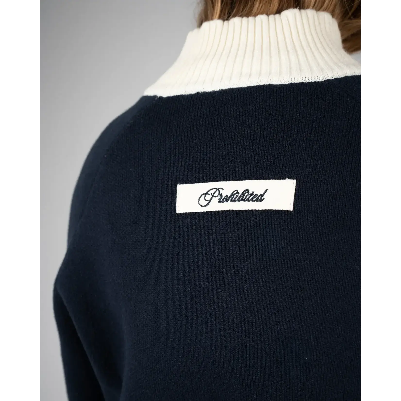 Prohibited Prohibited Letterman knit jacket black