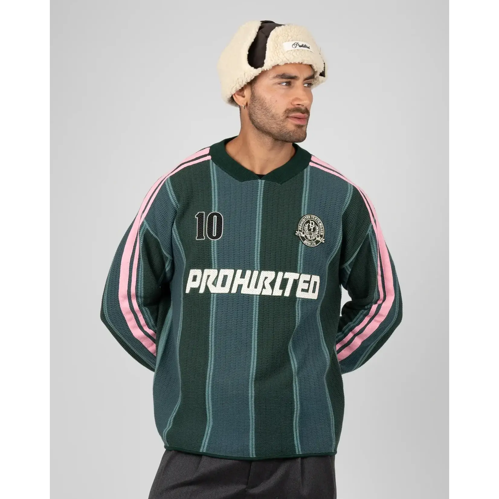 Prohibited Prohibited Striped Team knit green