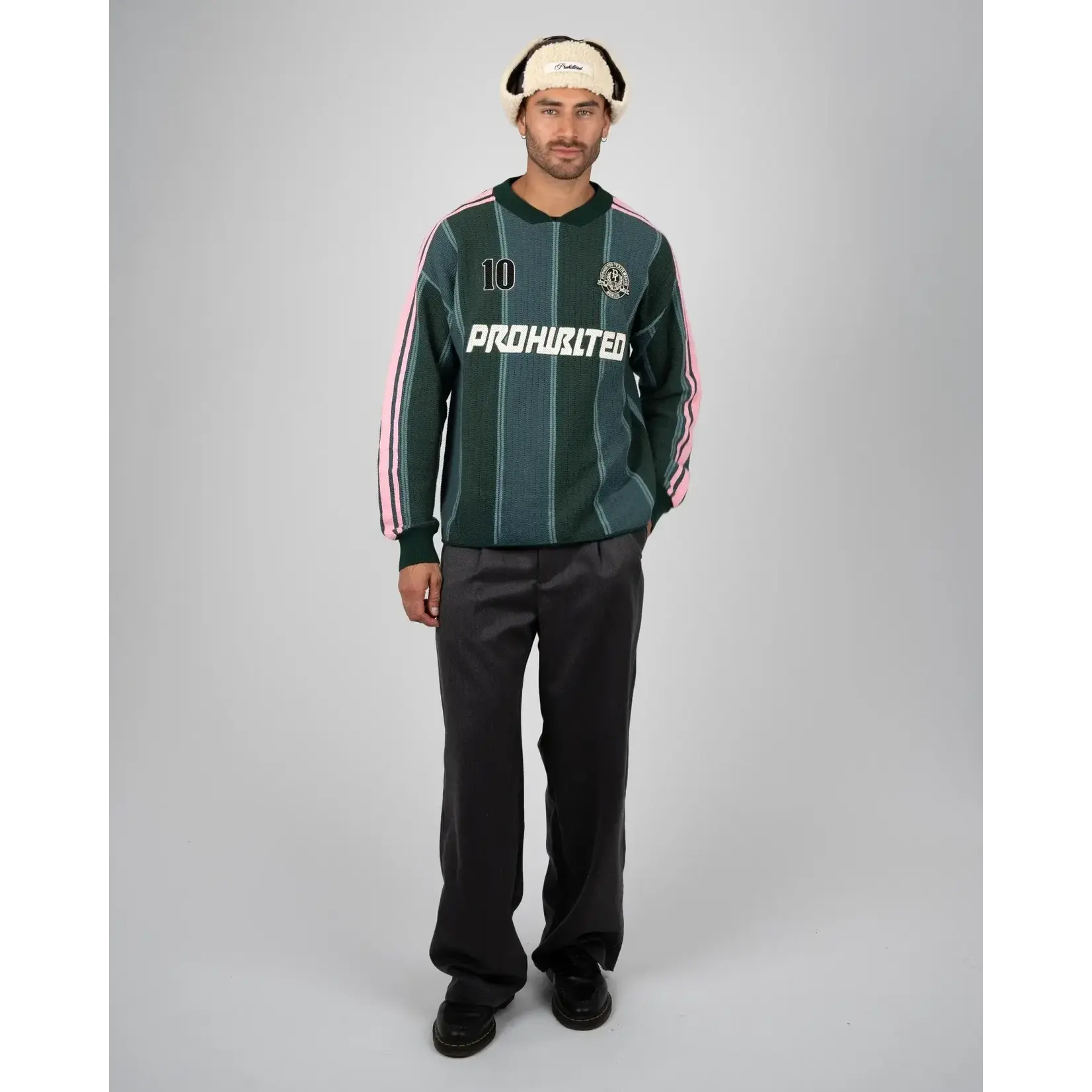 Prohibited Prohibited Striped Team knit green