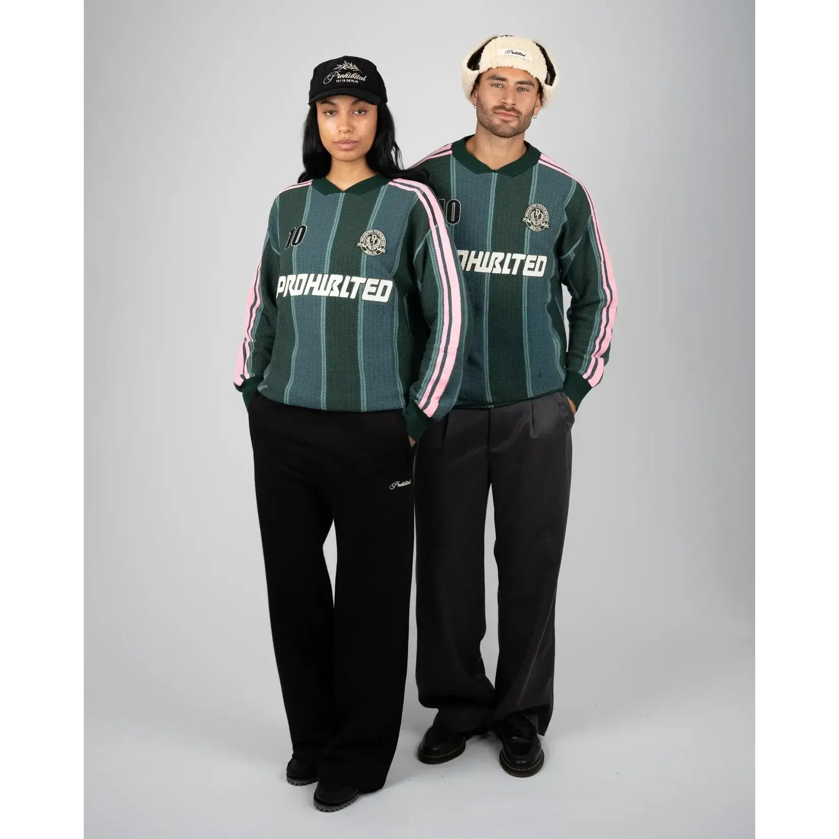 Prohibited Prohibited Striped Team knit green
