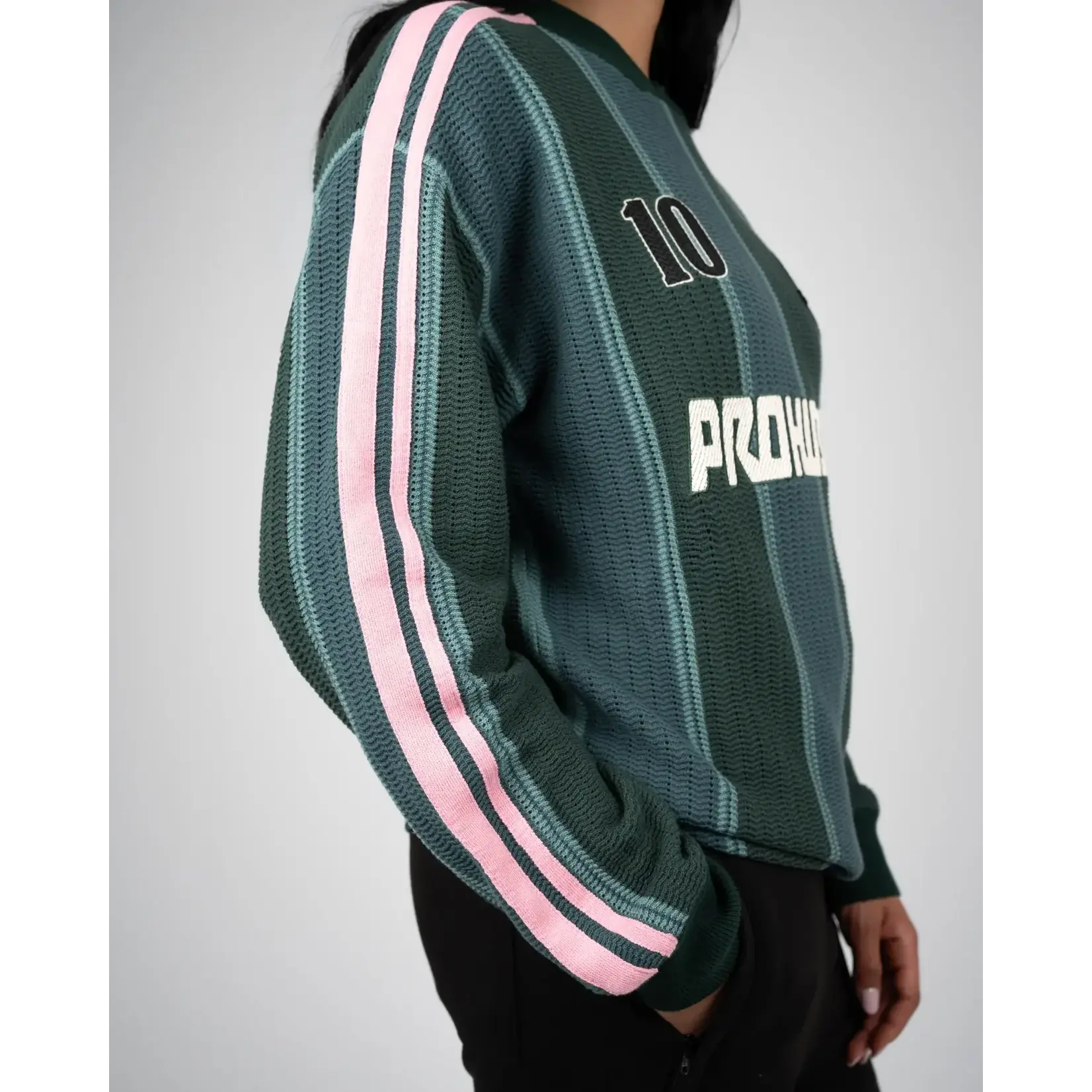 Prohibited Prohibited Striped Team knit green