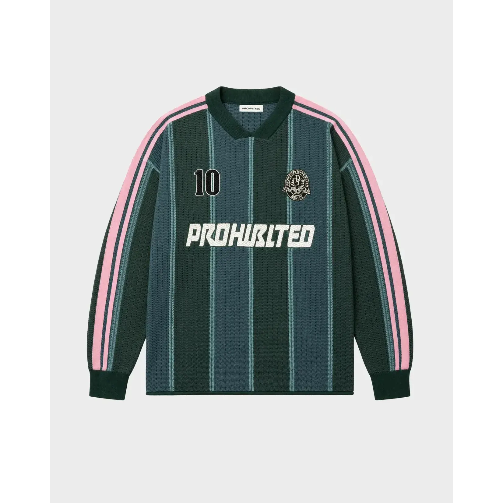 Prohibited Prohibited Striped Team knit green