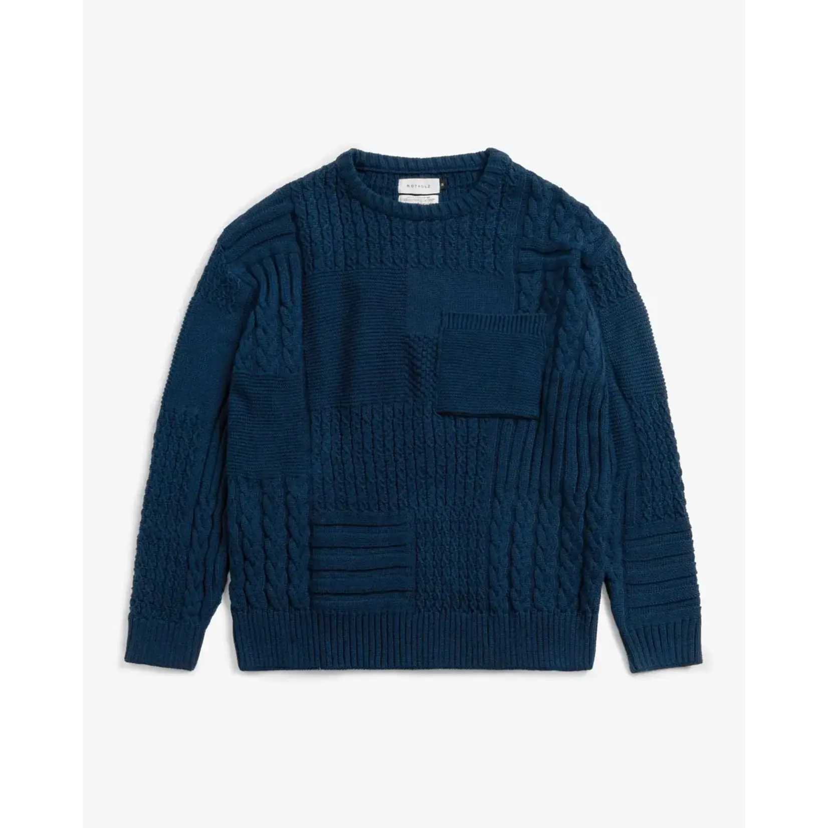 Rotholz Rotholz Patchwork Knit Sweatshirt Dark Navy