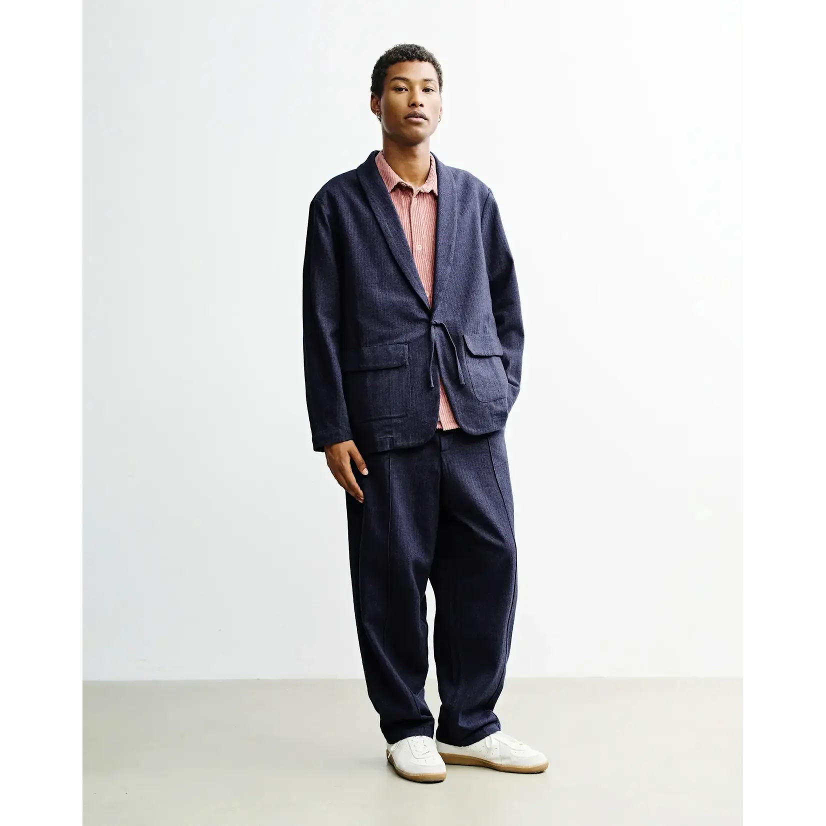 Rotholz Rotholz Kimono Blazer Herringbone Blue