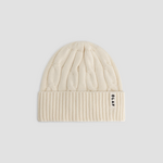 Olaf Hussein Olaf wool cable knitted beanie off white