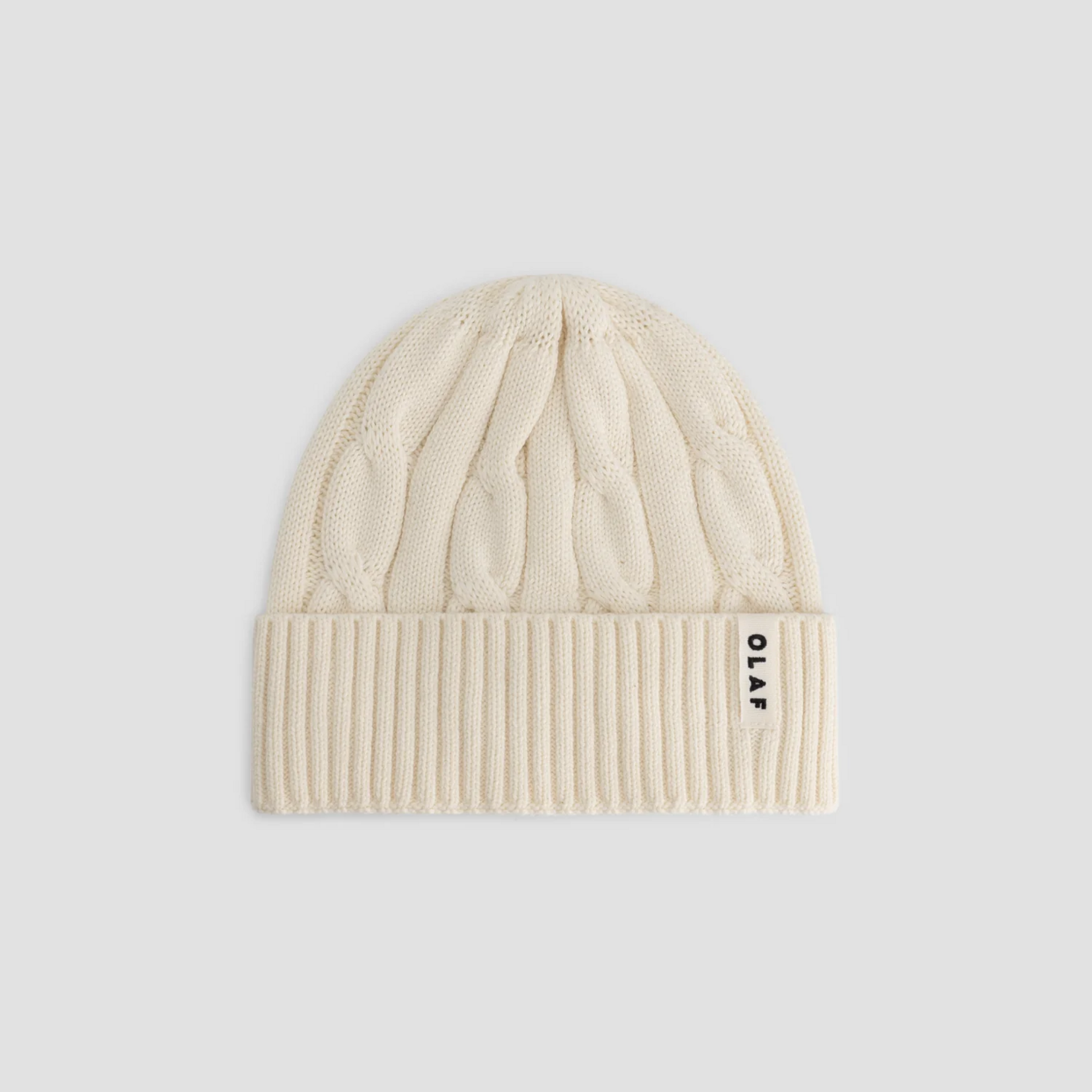 Olaf Hussein Olaf wool cable knitted beanie off white
