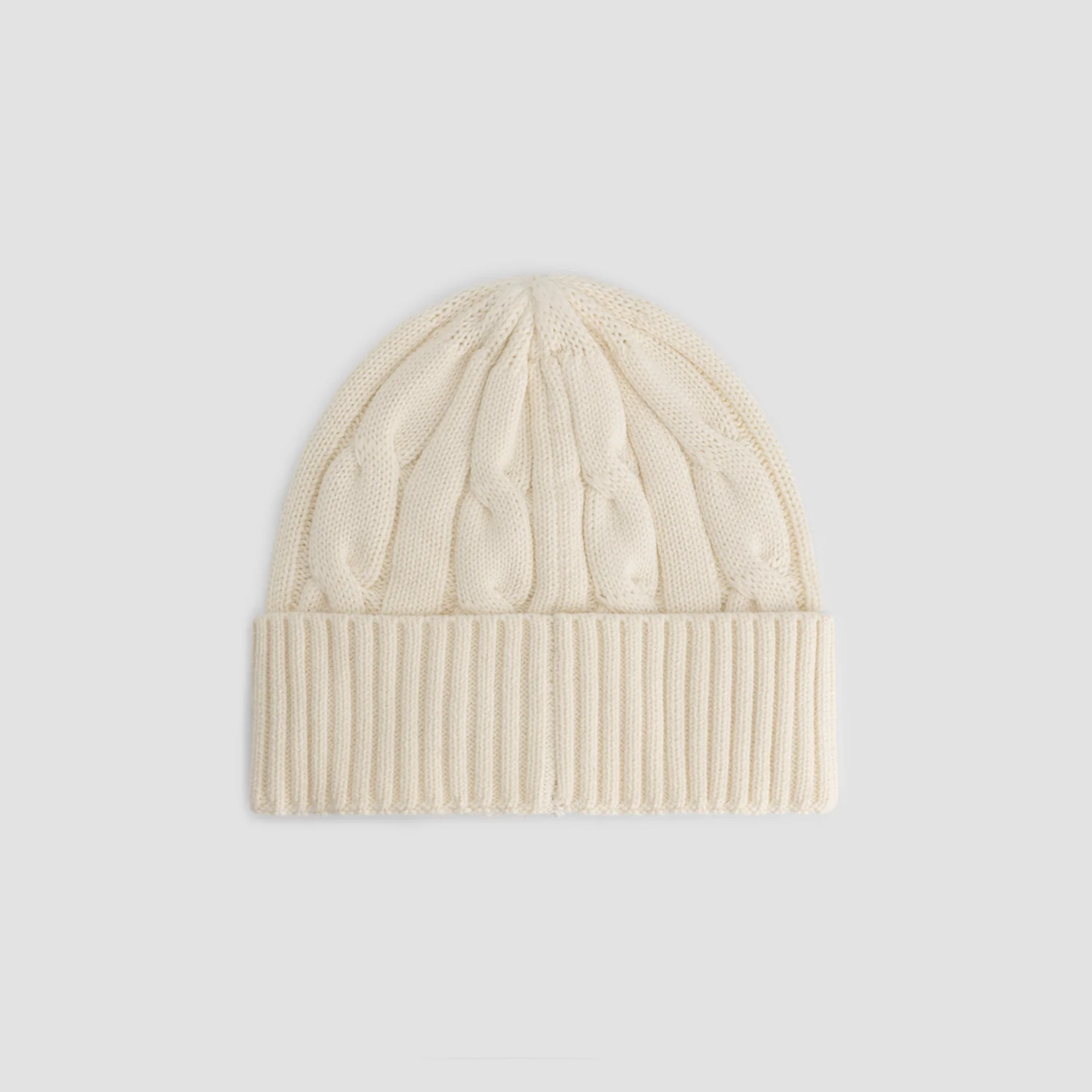 Olaf Hussein Olaf wool cable knitted beanie off white