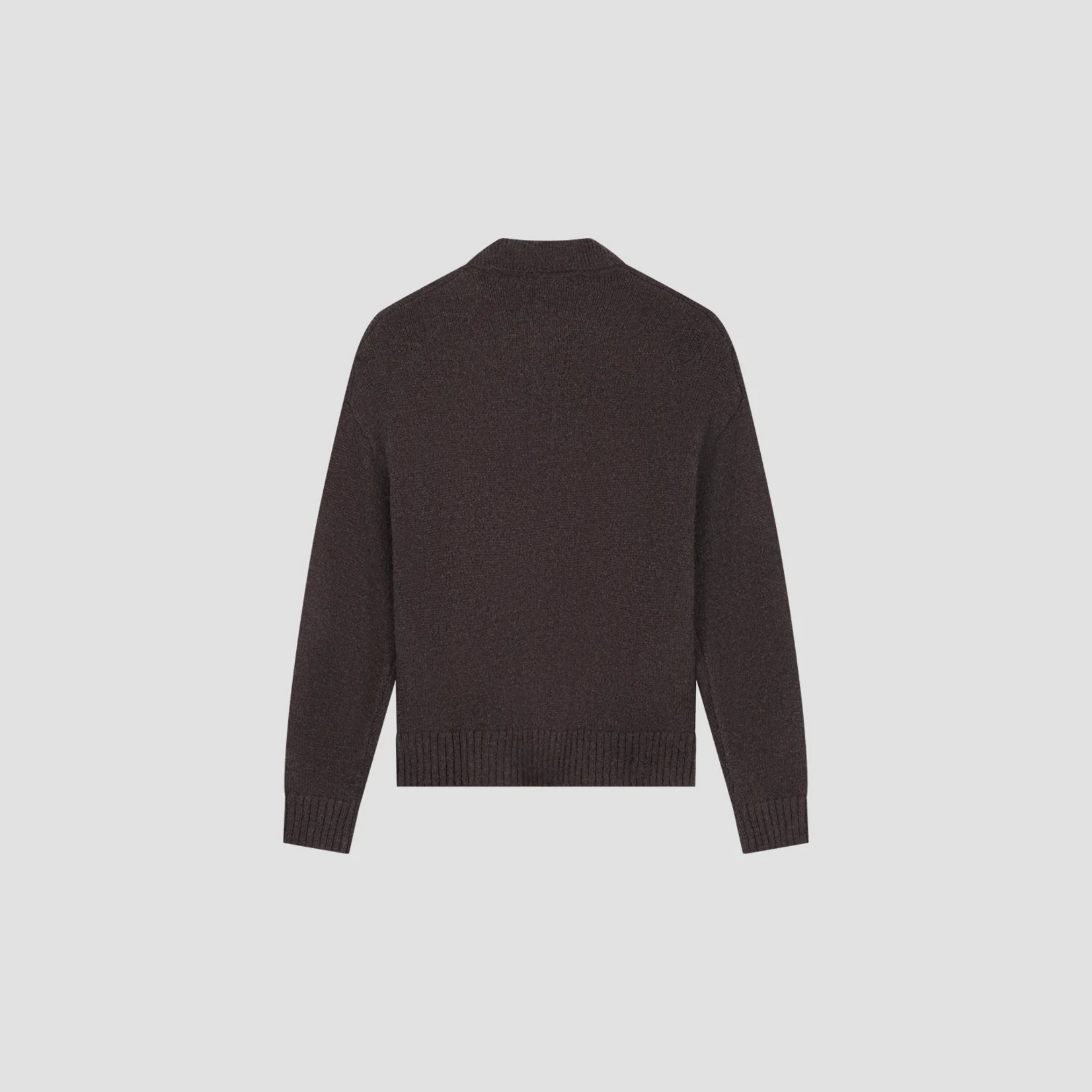 Olaf Hussein Olaf oversized knitted polo chocolate plum