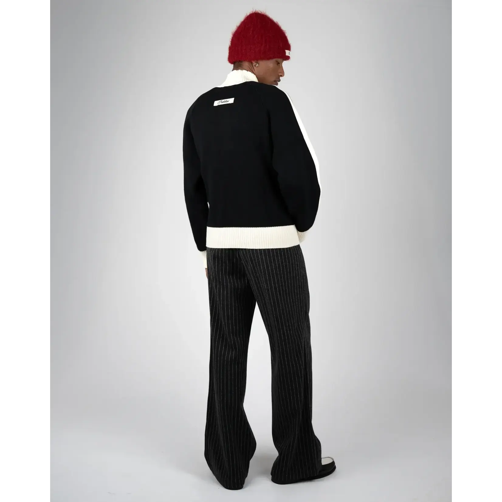 Prohibited Prohibited Letterman knit jacket black