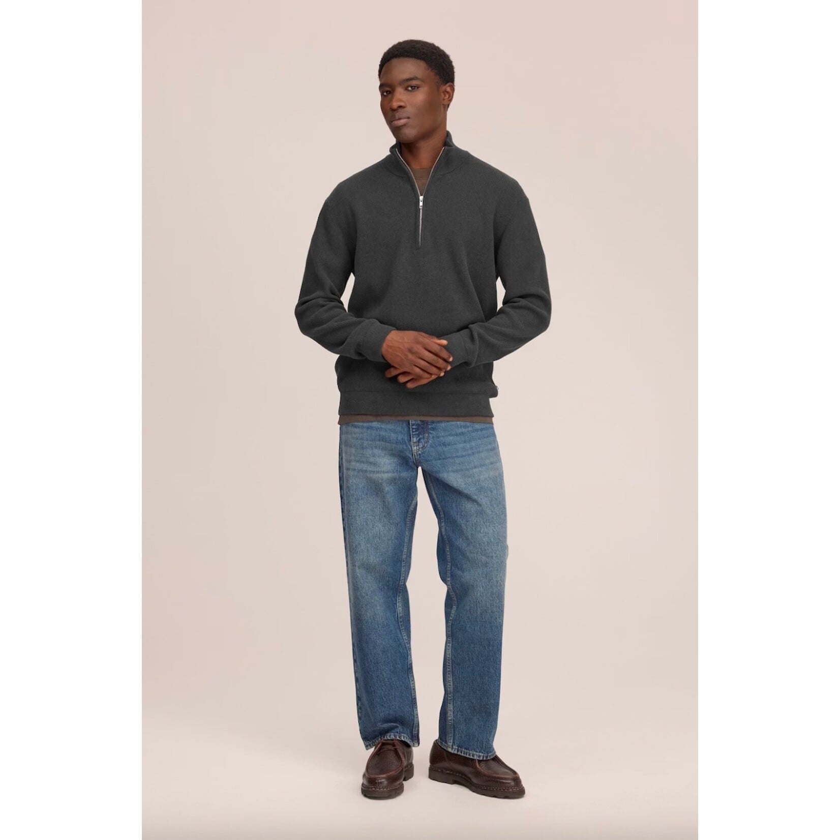 NN07 NN07 Danny Half Zip 6429 Charcoal Mist