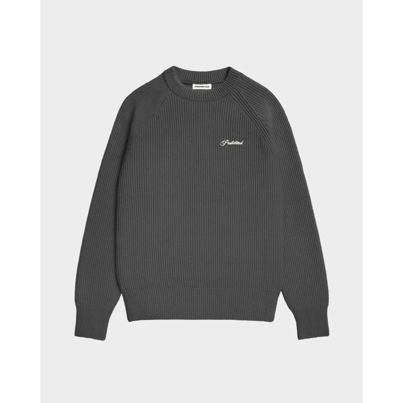 Prohibited Prohibited Campus Knit Sweater Dark Grey