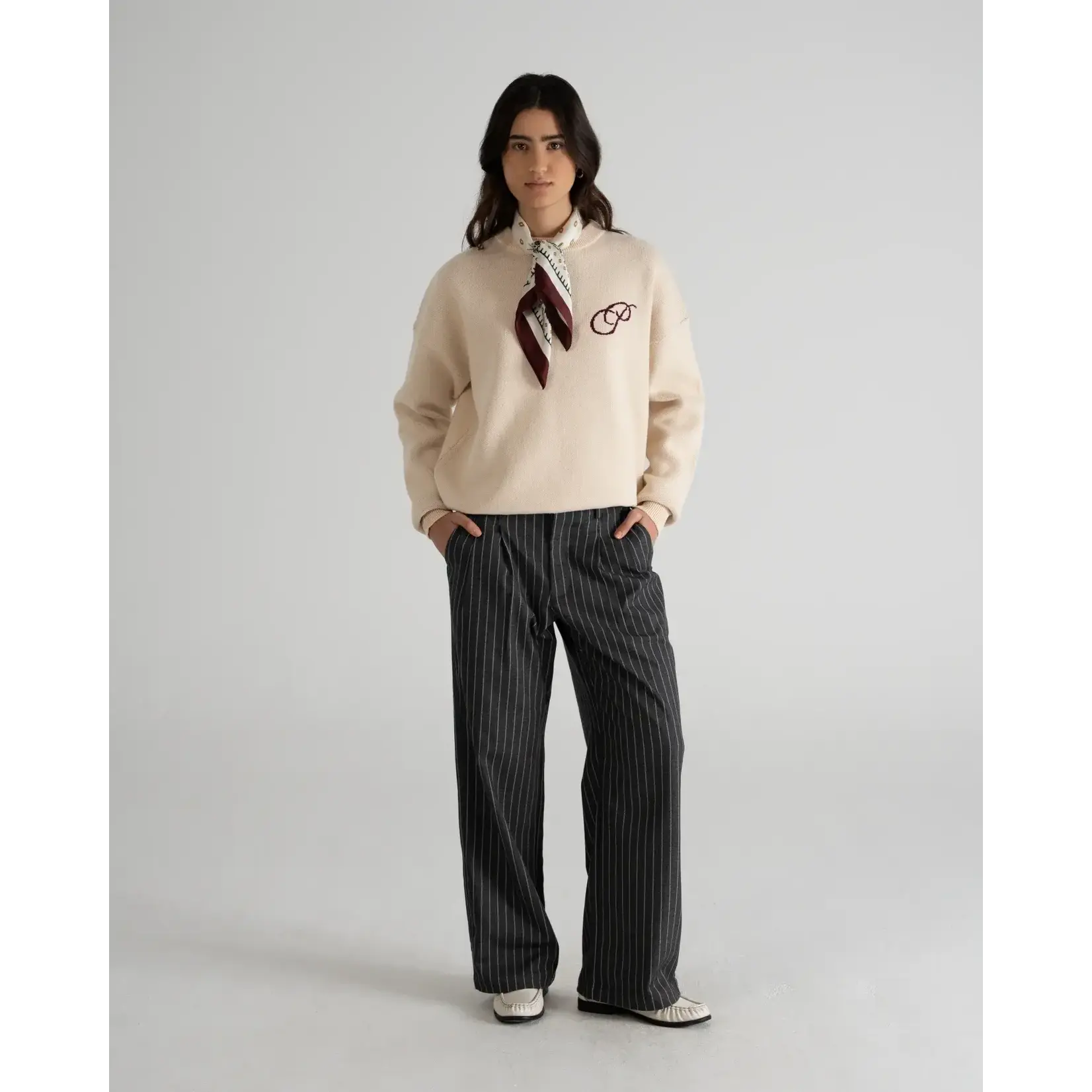 Prohibited Prohibited Initial Knit Sweater Cream