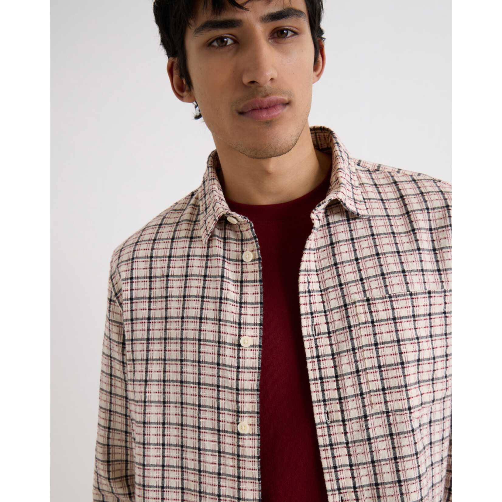 Wax London Wax London Shelly LS check shirt ecru/red