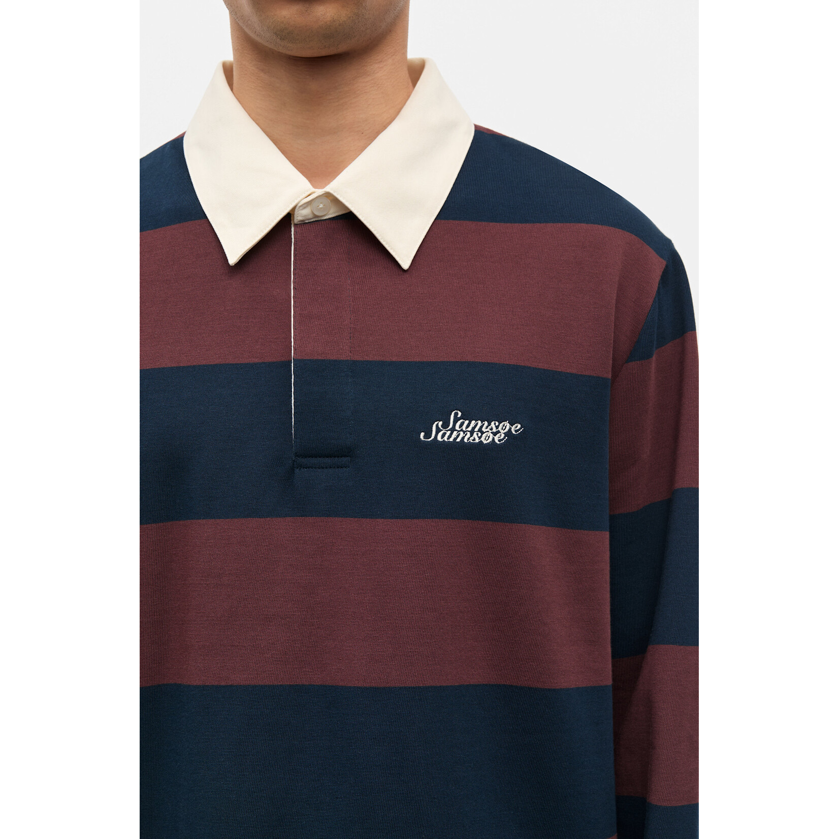 Samsoe & Samsoe Samsoe Samsoe Sakevin x polo LS bitter chocolate stripe