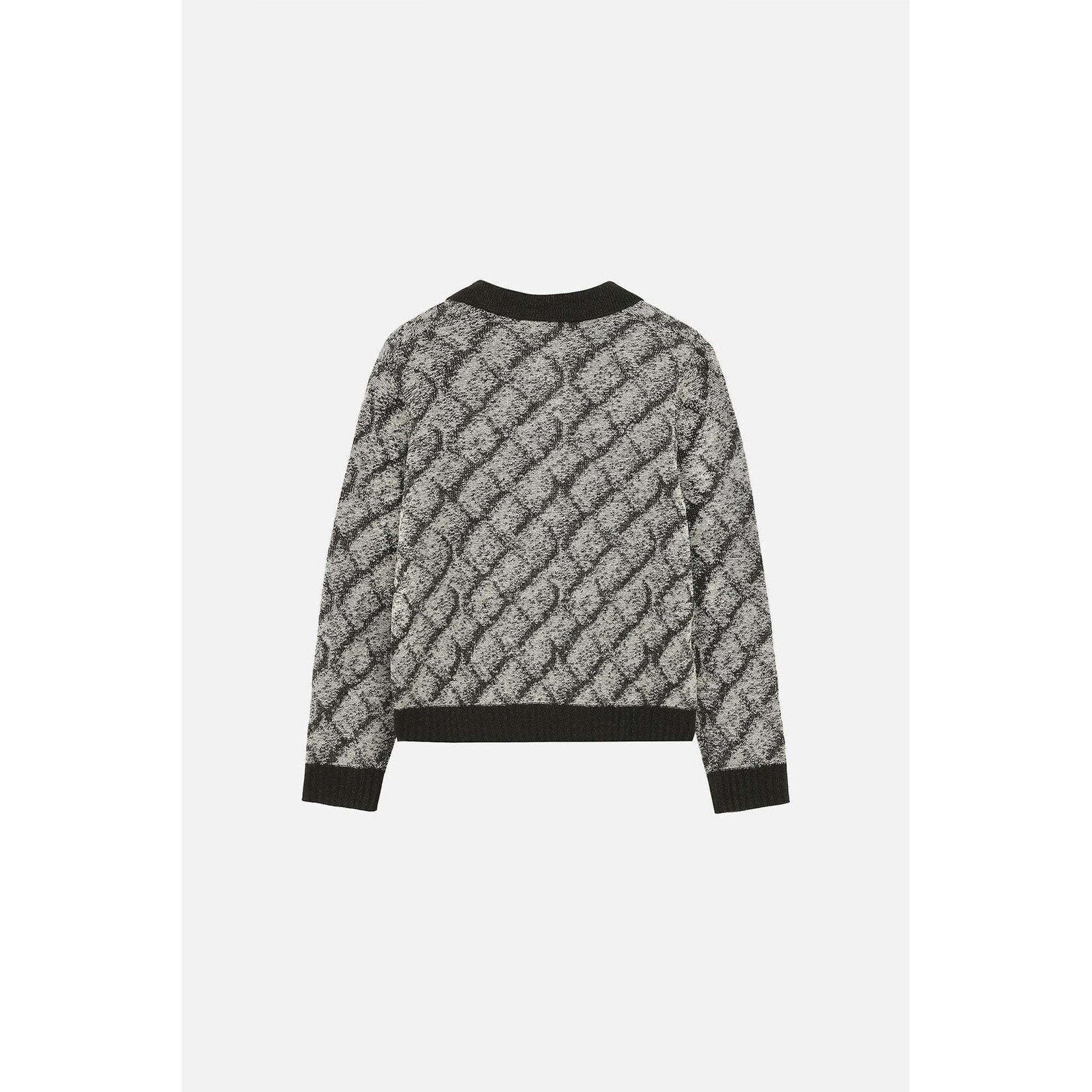 Won Hundred Won Hundred Pelo knit polo black comb