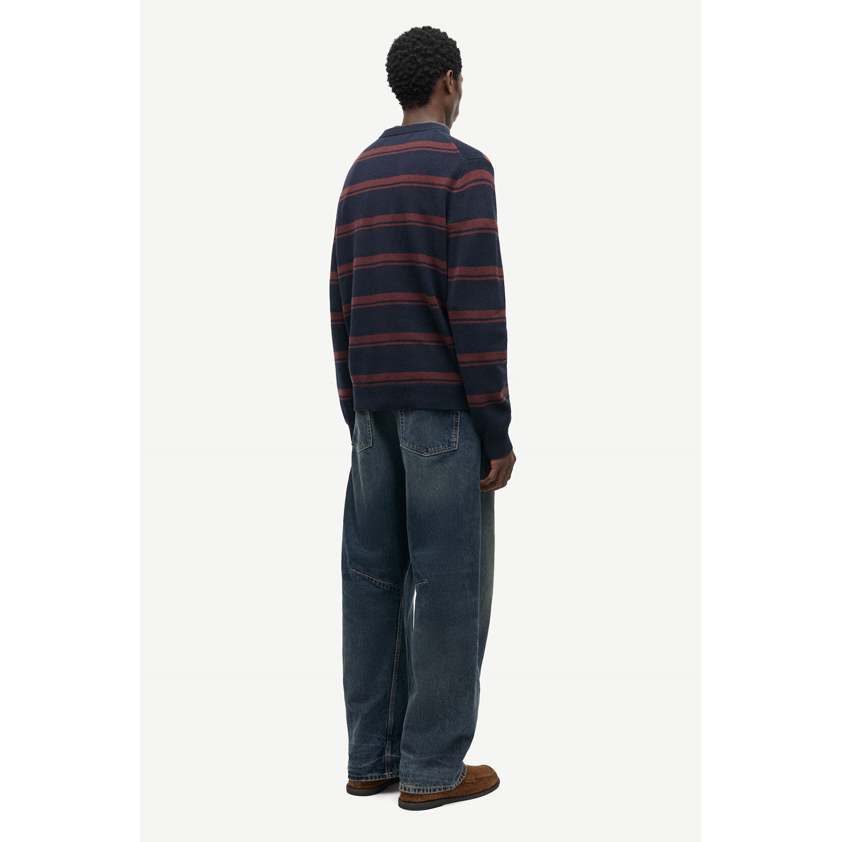Samsoe & Samsoe Samsoe Samsoe Sapatrik stripe sweater bitter chocolate str