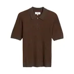 Wax London Wax London Bury SS zip polo brown