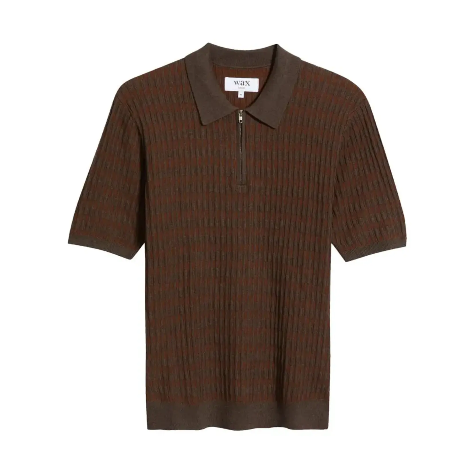 Wax London Wax London Bury SS zip polo brown