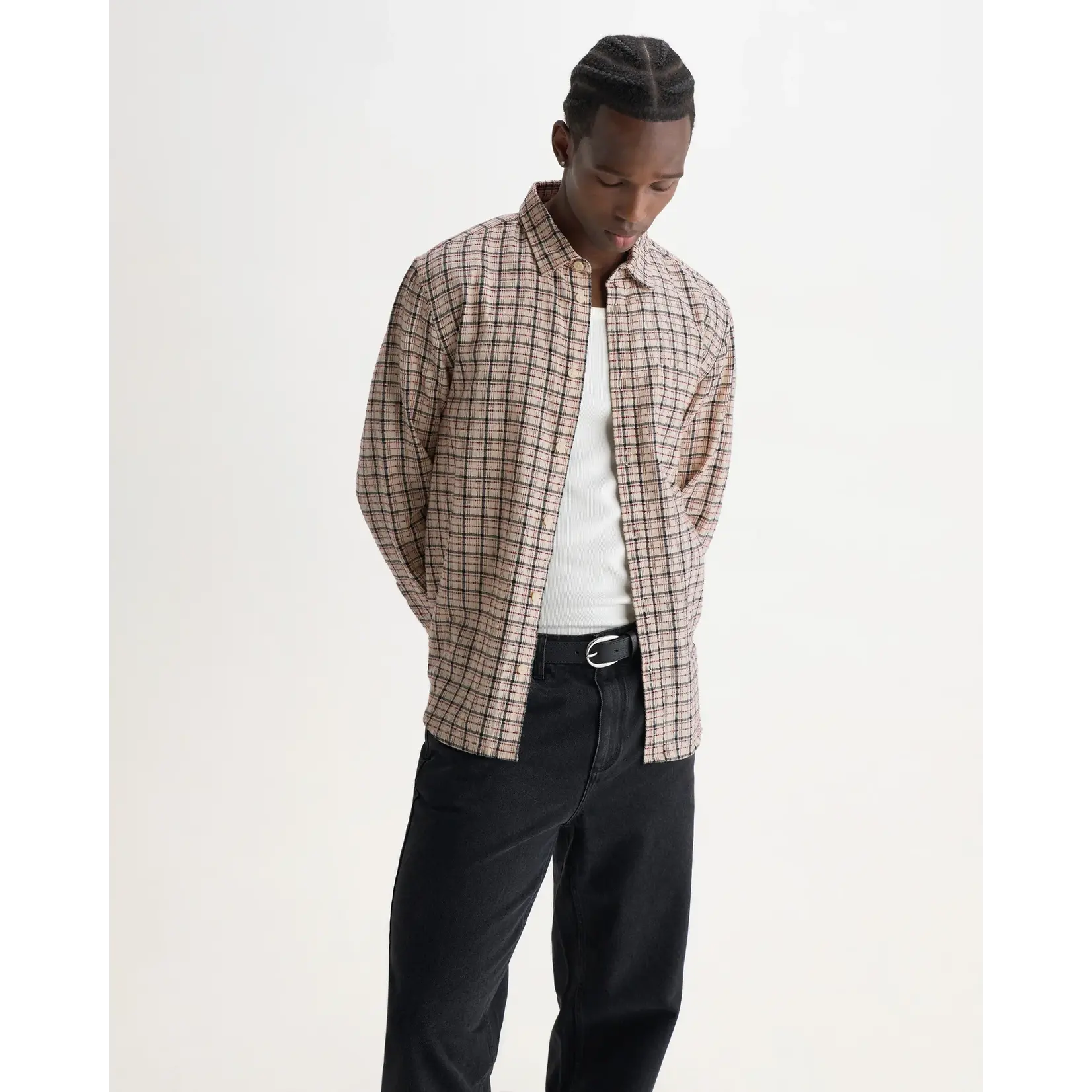 Wax London Wax London Shelly LS check shirt ecru/red