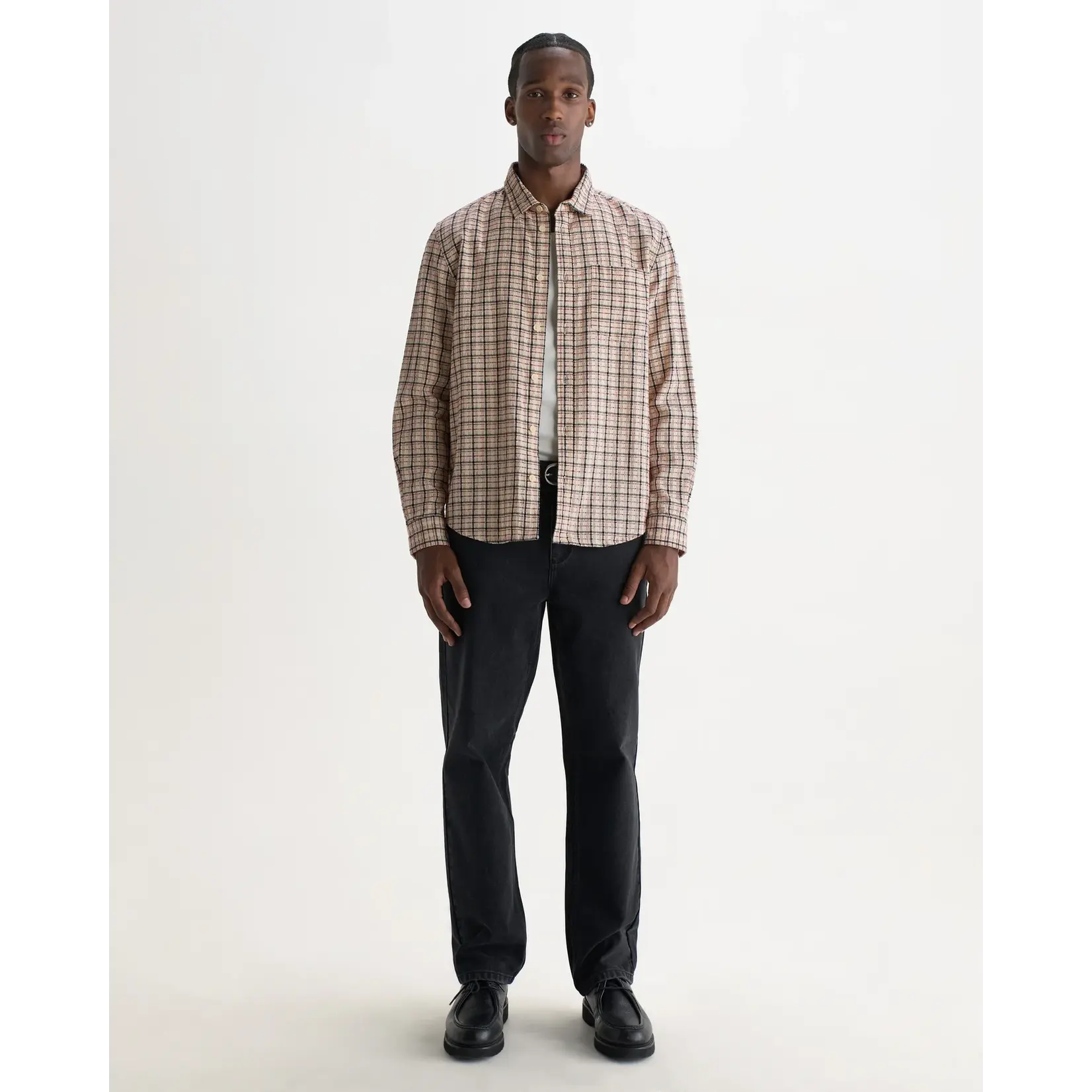 Wax London Wax London Shelly LS check shirt ecru/red