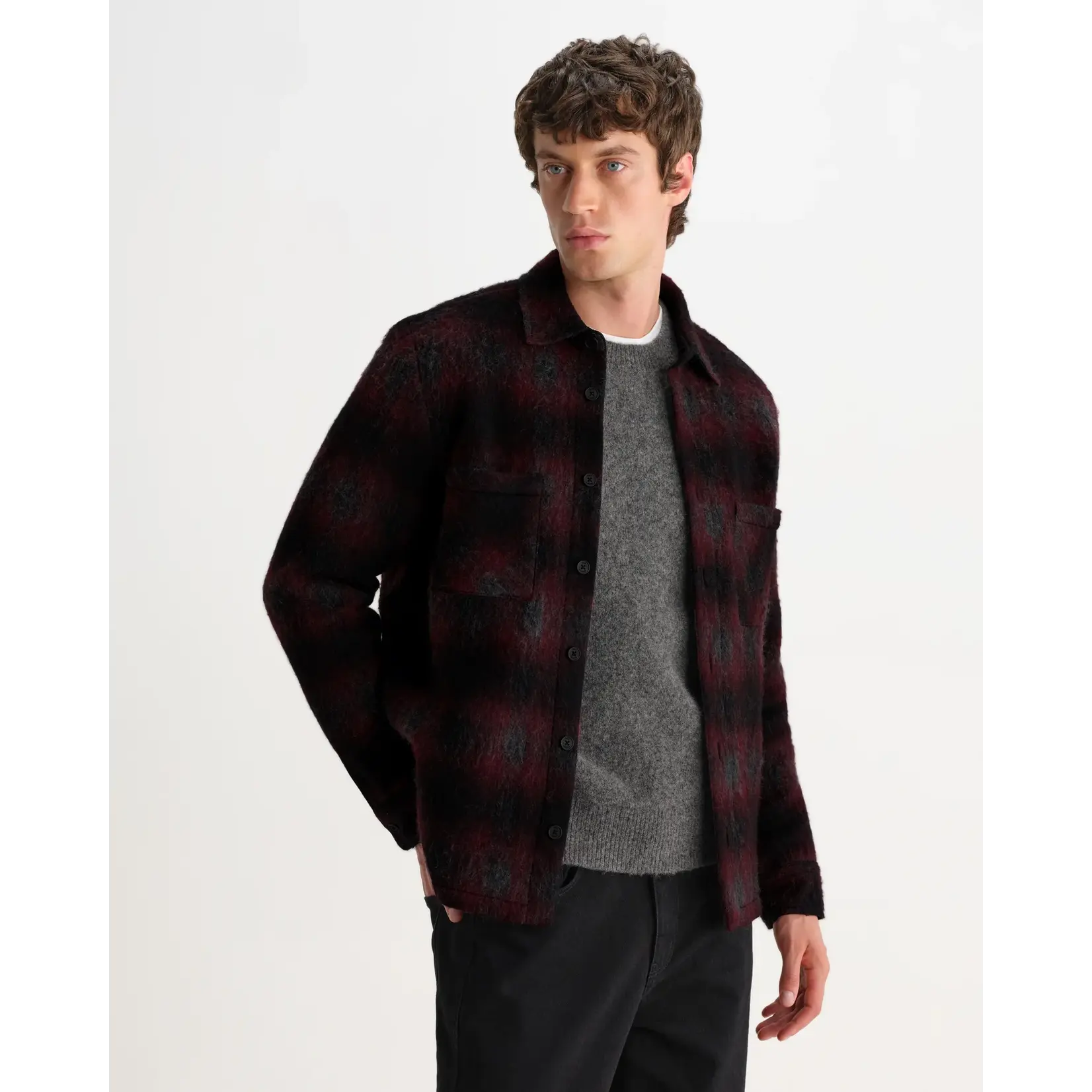Wax London Wax London Whiting overshirt red/black