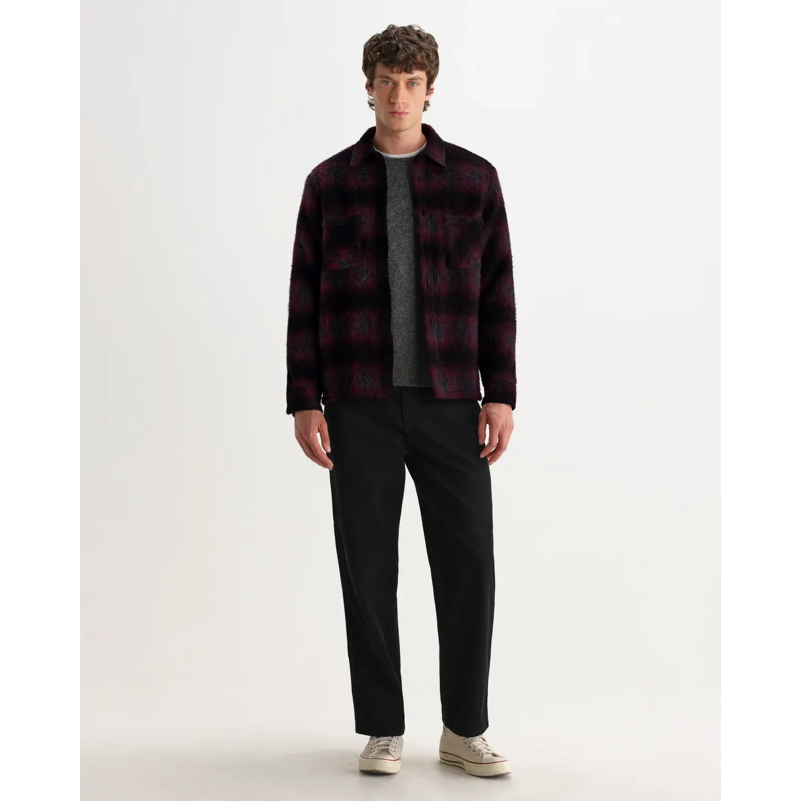 Wax London Wax London Whiting overshirt red/black