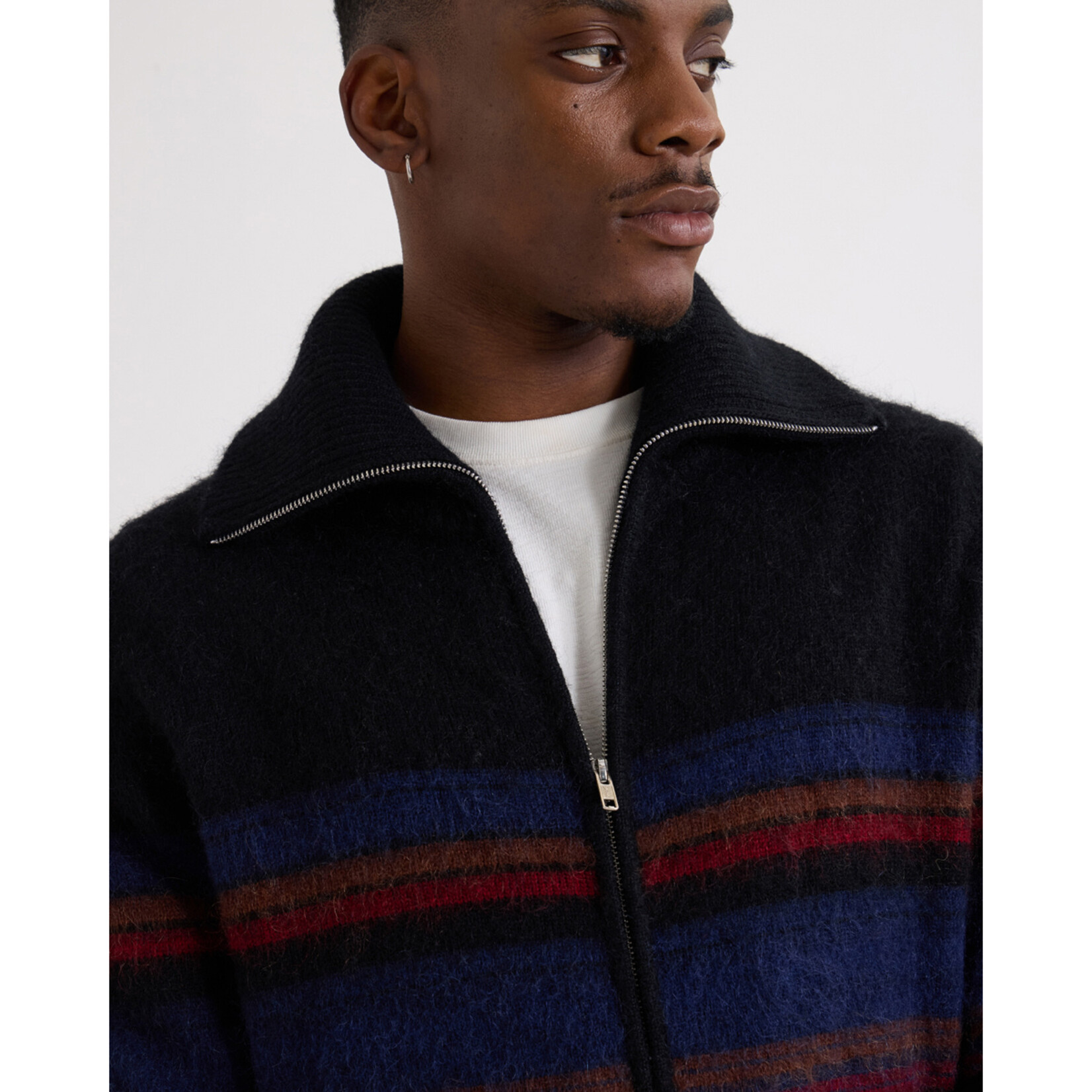 Wax London Wax London Norris LS zip funnel neck black