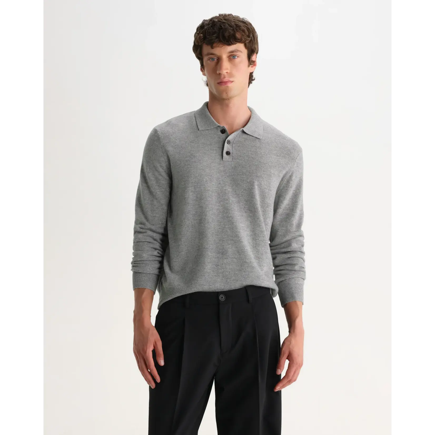 Wax London Wax London Lawrie LS polo grey