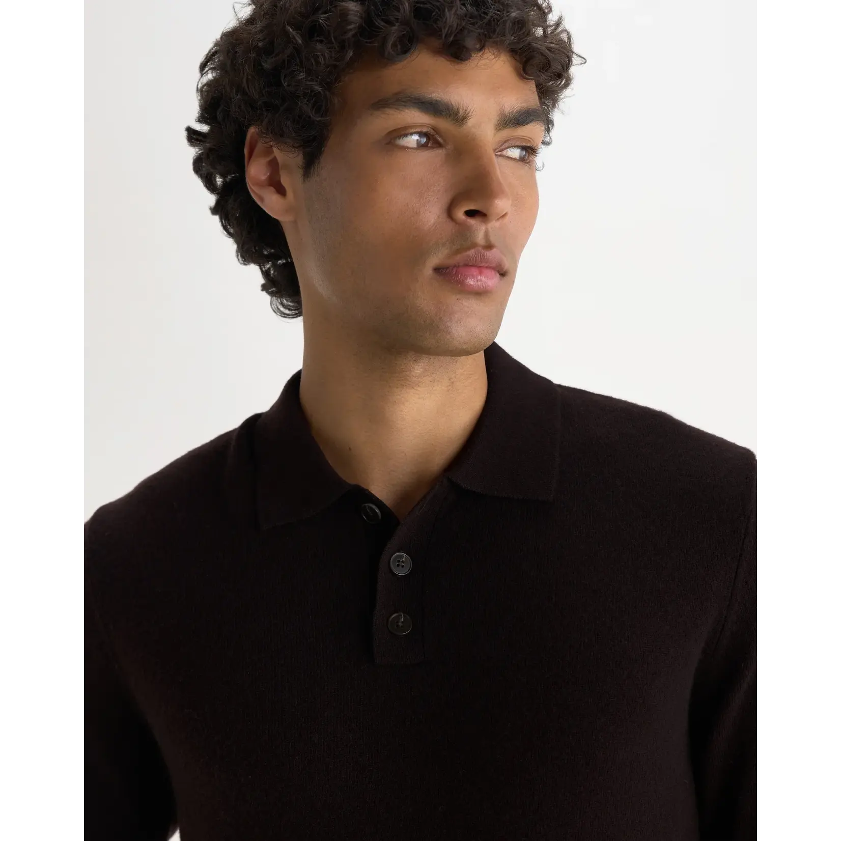 Wax London Wax London Lawrie LS polo dark brown