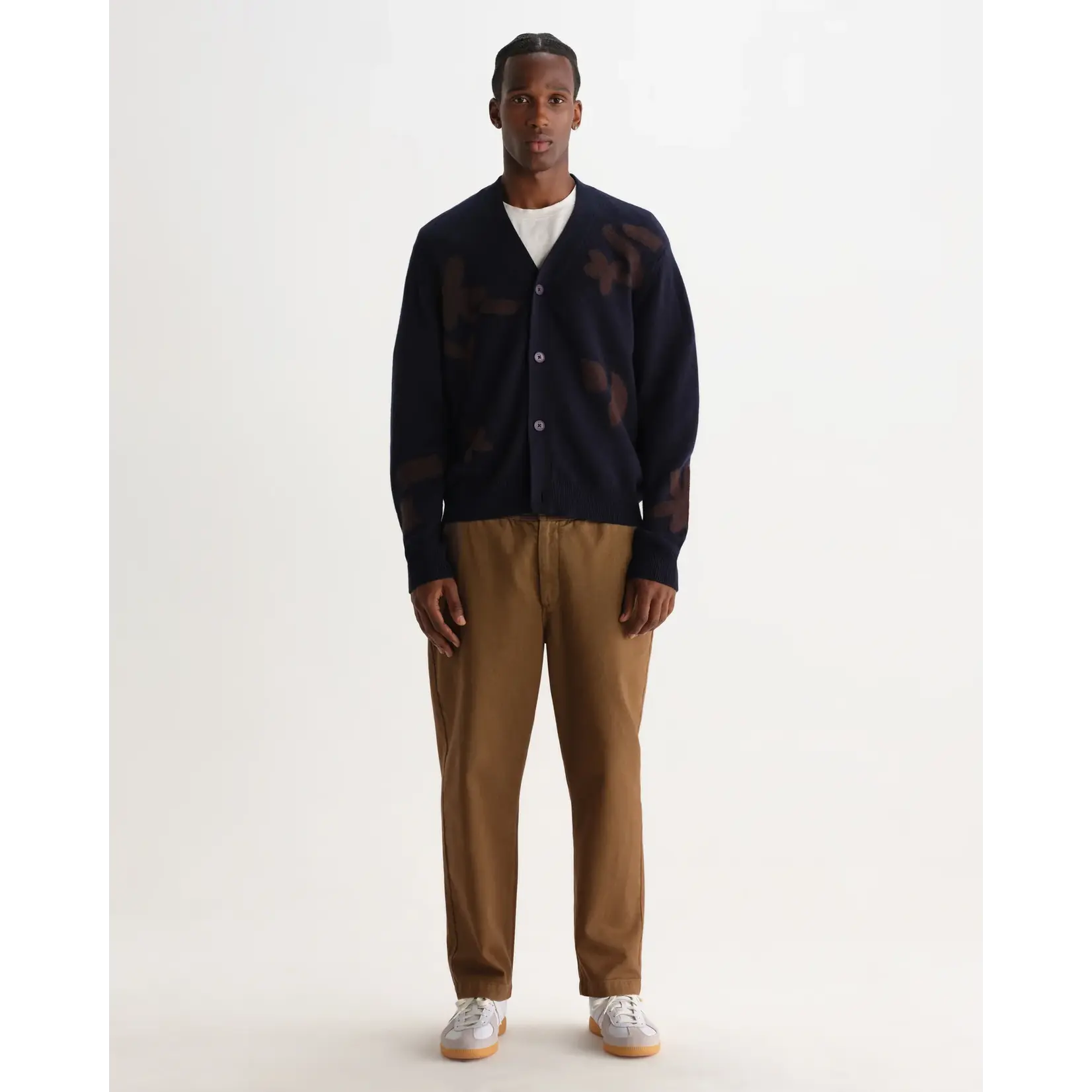 Wax London Wax London Walker cardigan navy/brown