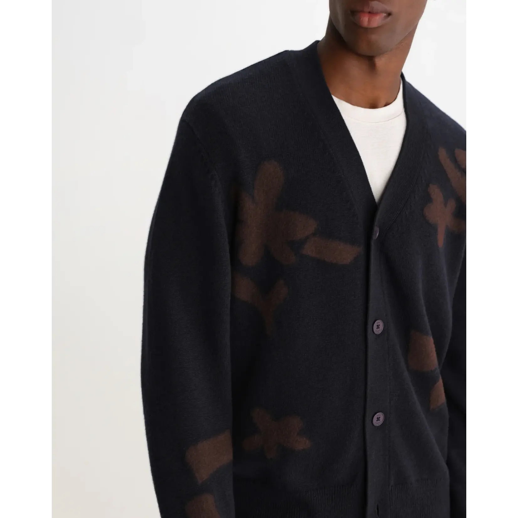 Wax London Wax London Walker cardigan navy/brown
