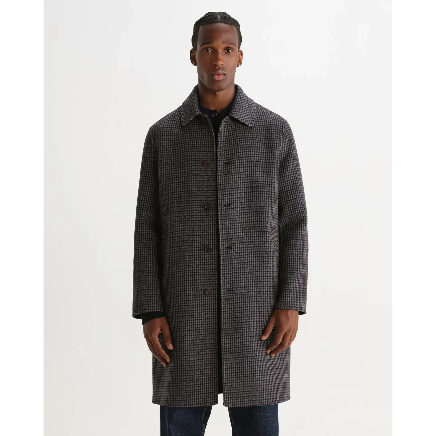 Wax London Wax London Stan coat navy/brown