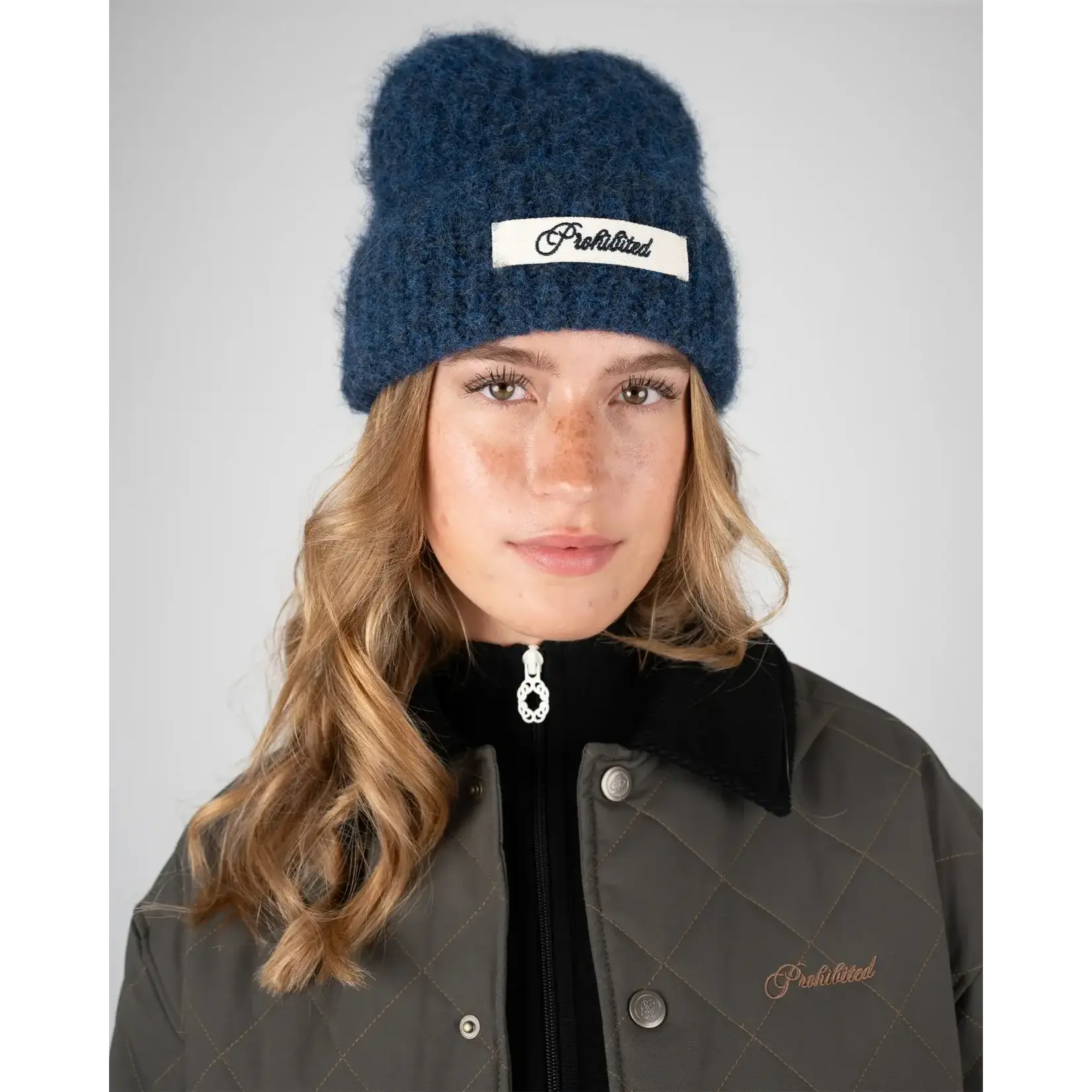 Prohibited Prohibited season knit beanie blue