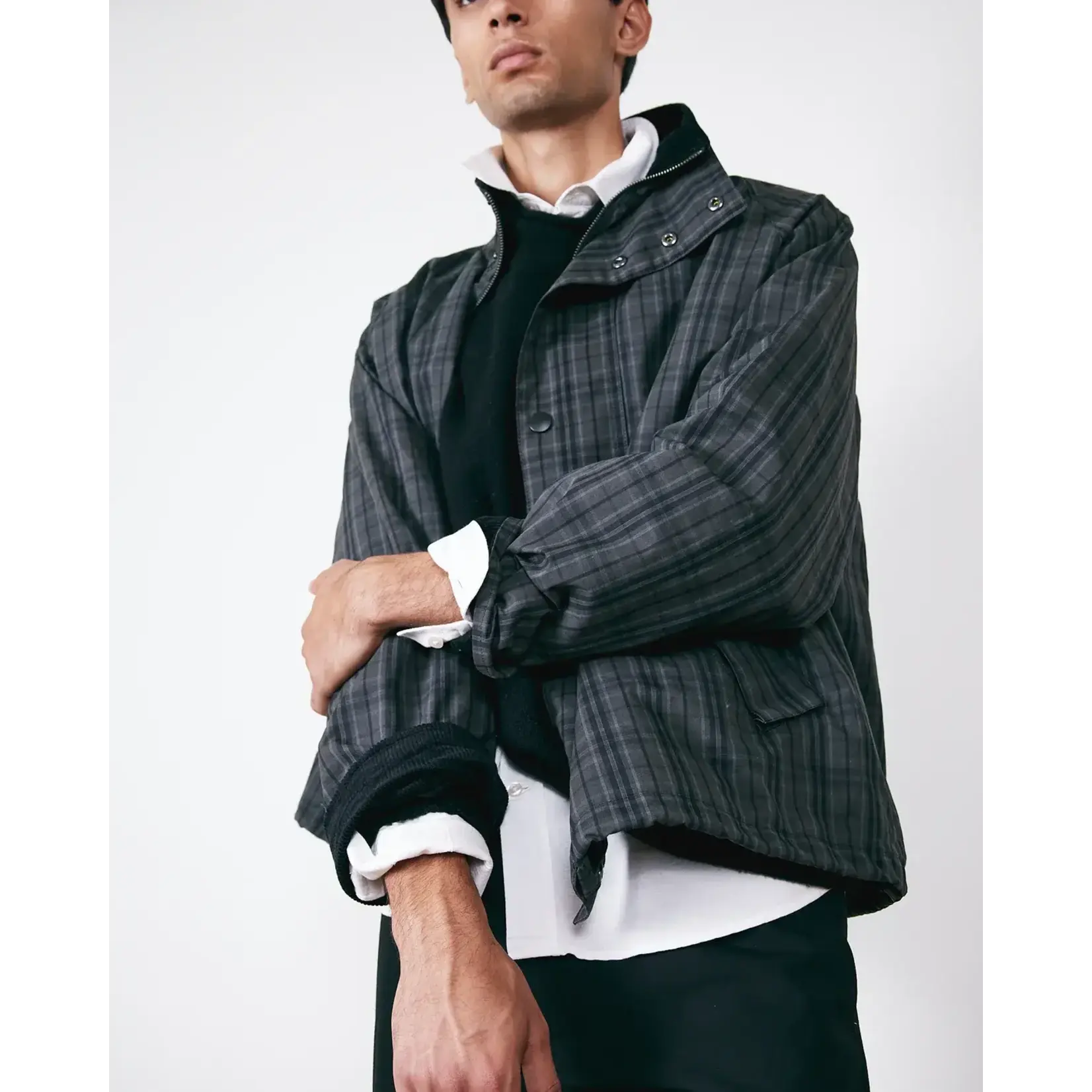 Brixtol Textiles Brixtol Textiles Wren unisex jacket black check