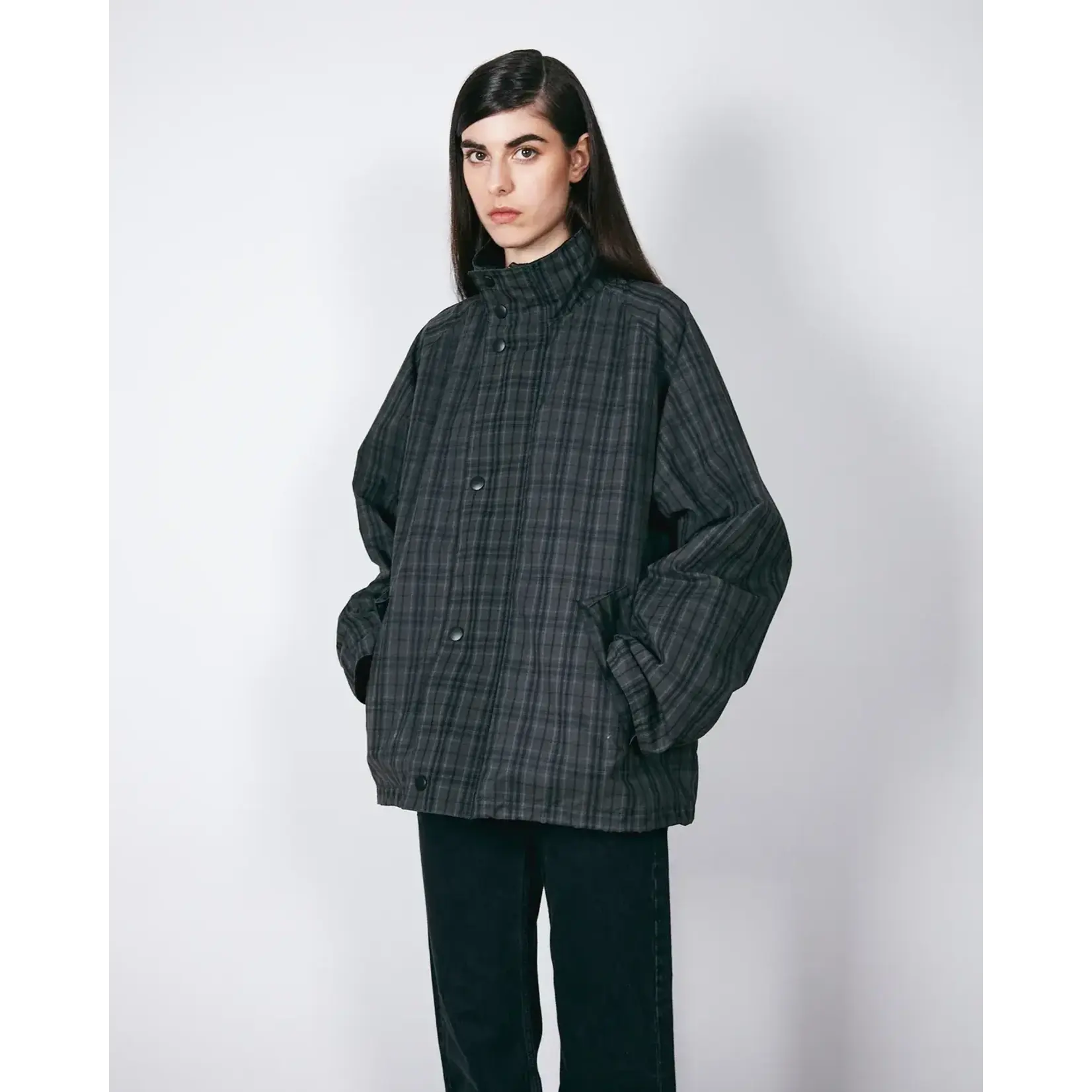 Brixtol Textiles Brixtol Textiles Wren unisex jacket black check
