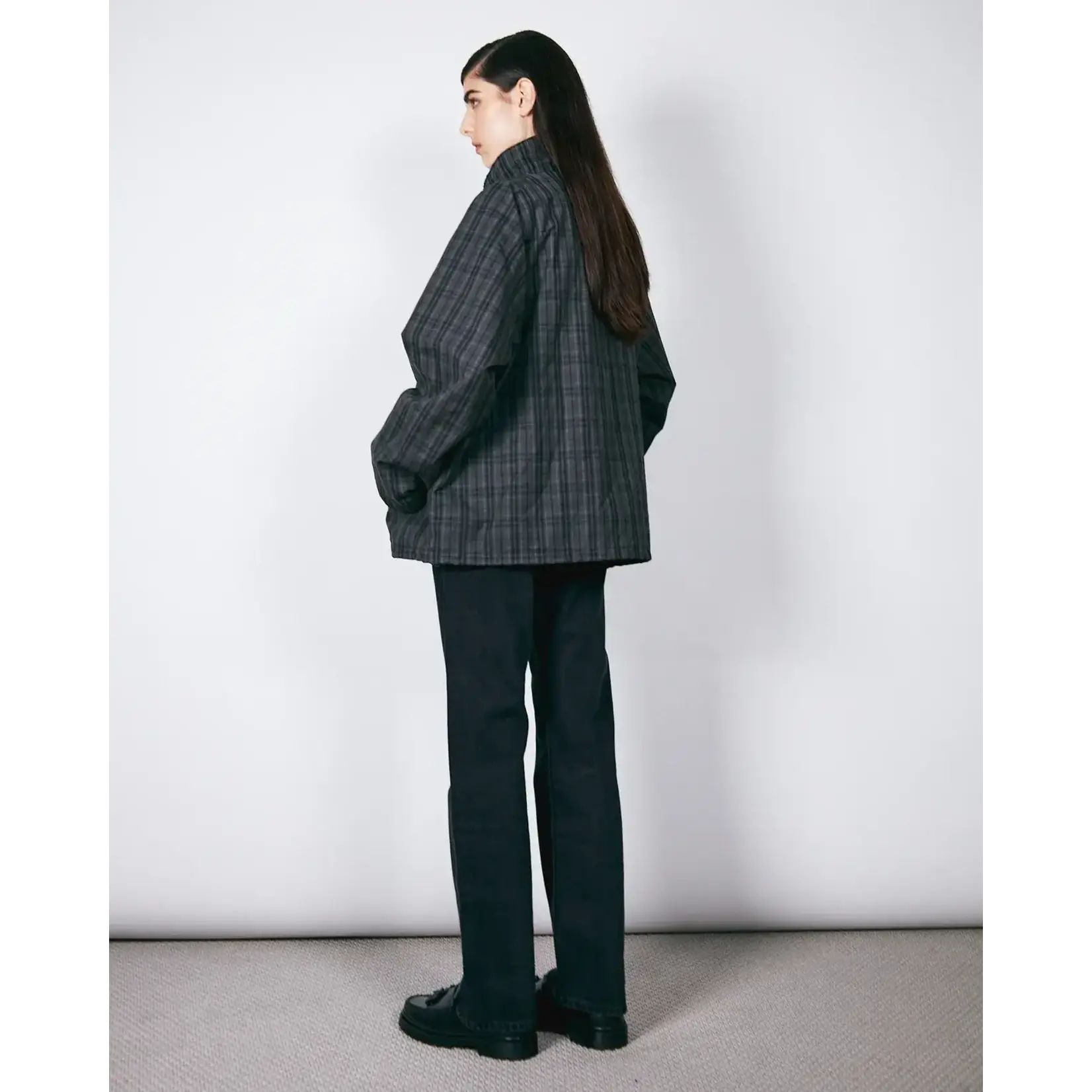 Brixtol Textiles Brixtol Textiles Wren unisex jacket black check