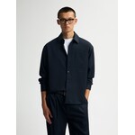 Olaf Hussein Olaf Oversized wool blend shirt navy