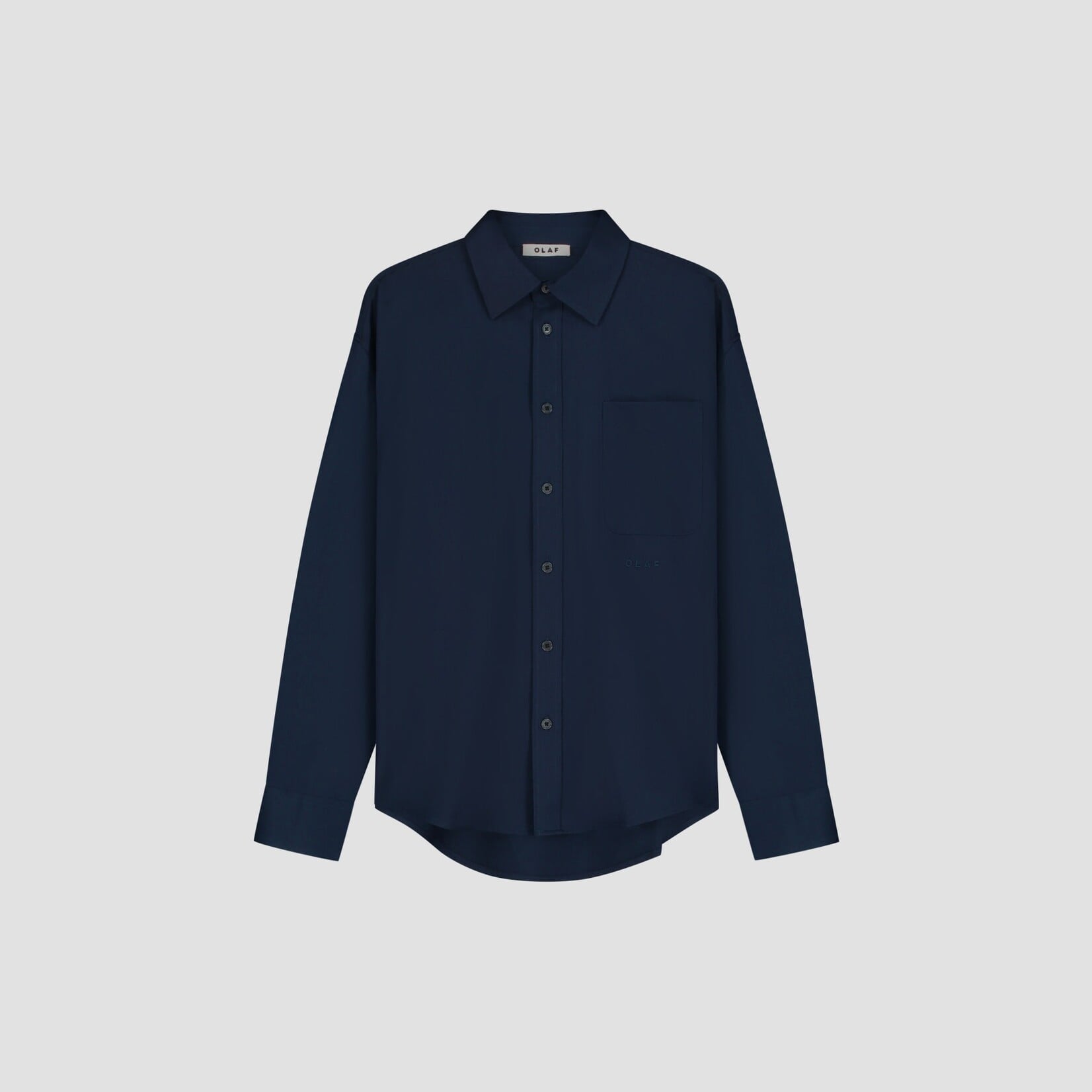 Olaf Hussein Olaf Oversized wool blend shirt navy