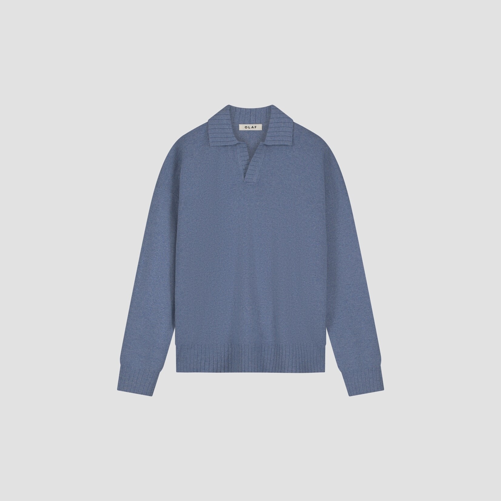 Olaf Hussein Olaf Essential knitted polo dusty blue