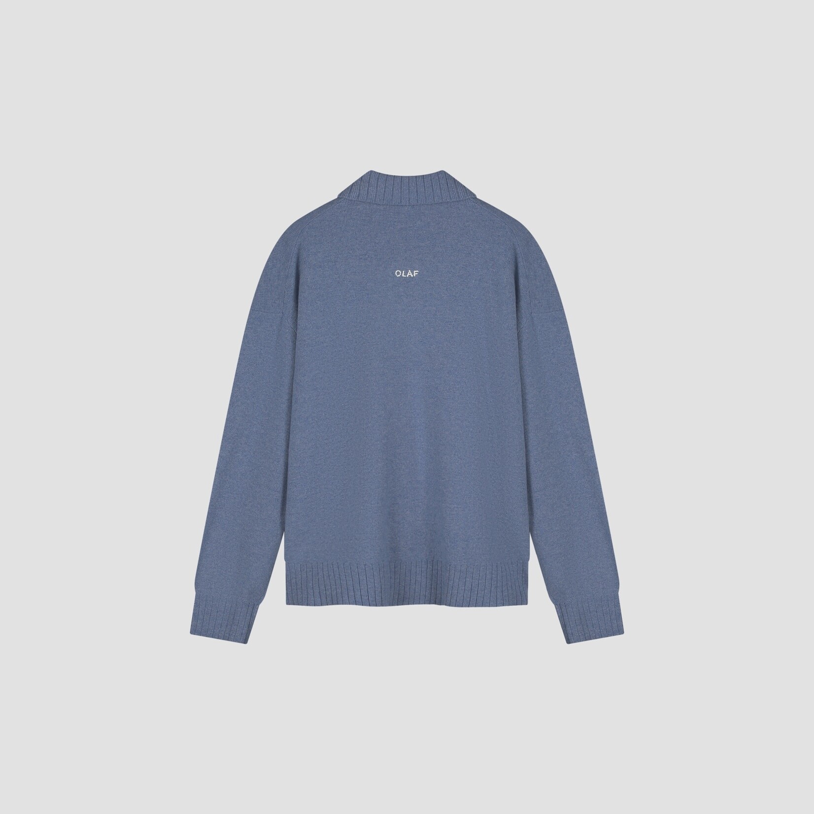 Olaf Hussein Olaf Essential knitted polo dusty blue