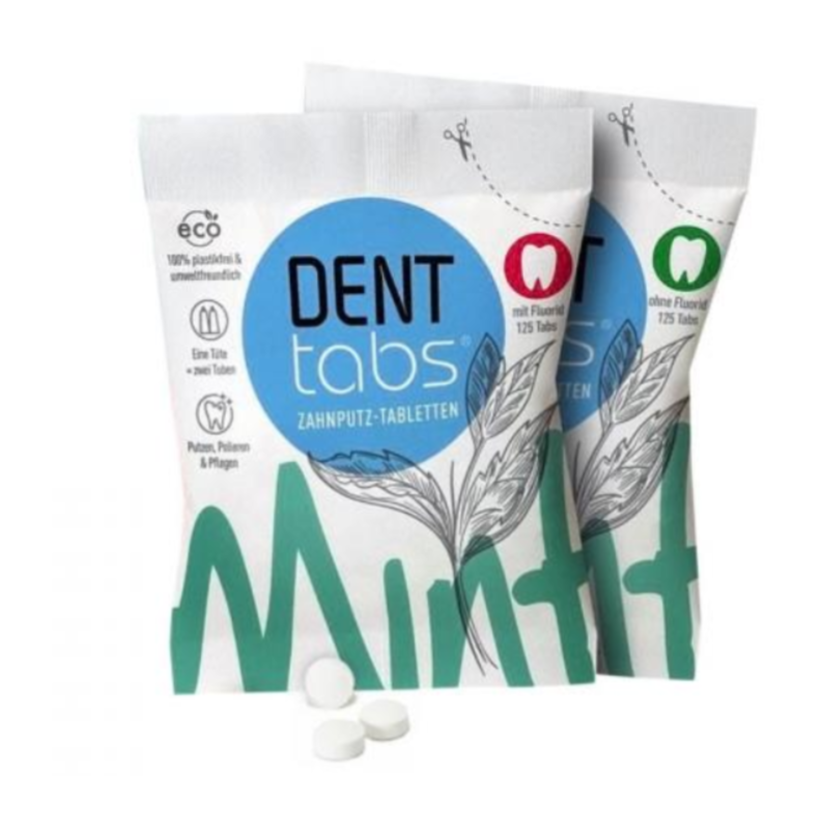 Denttabs Denttabs tandpasta-tabletten met fluoride (125 stuks)