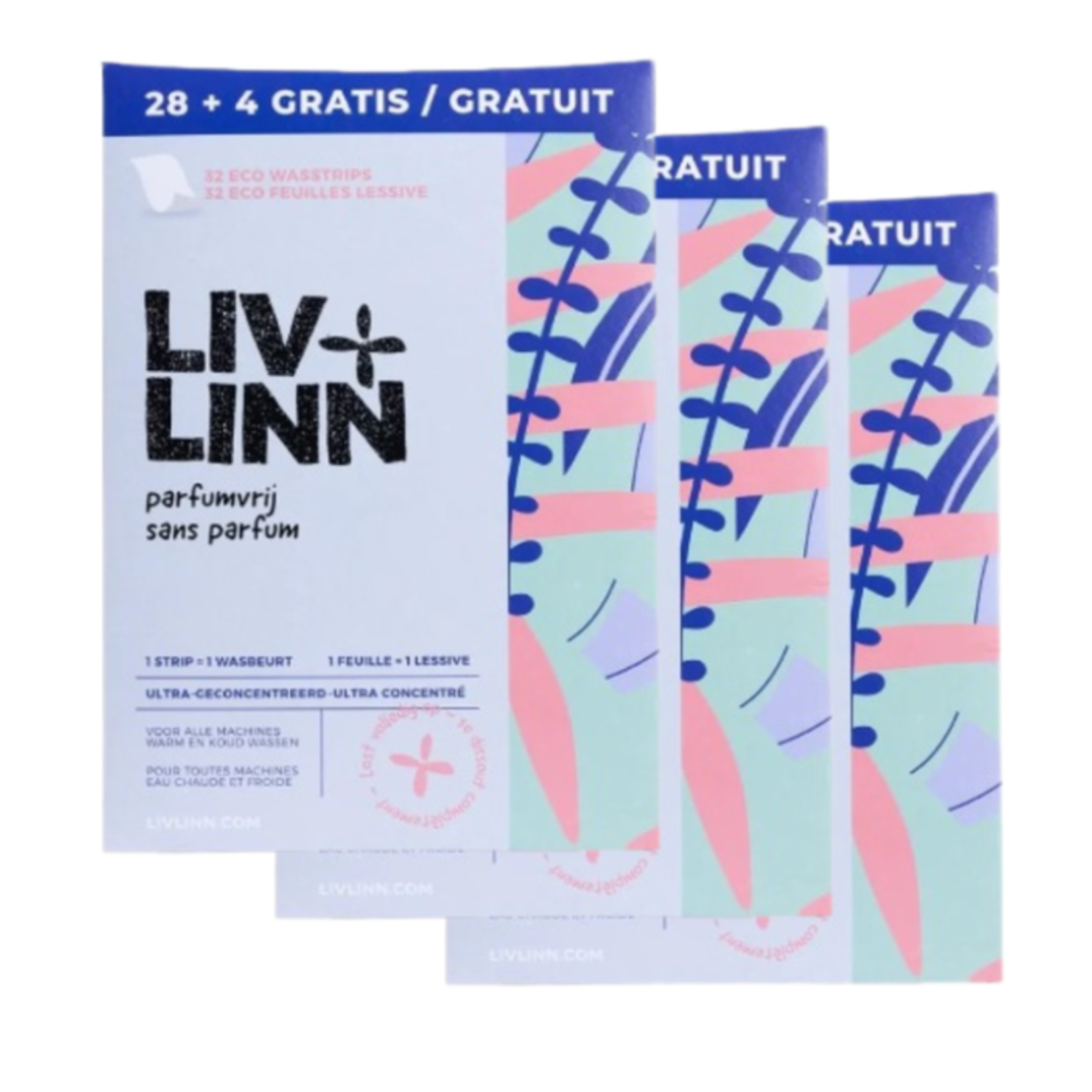 Liv + Linn wasstrips Liv + Linn 32 wasstrips parfumvrij (3-pack)