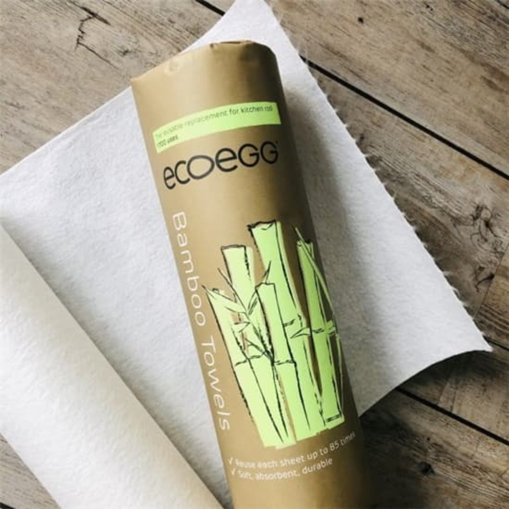 EcoEgg Herbruikbare bamboe schoonmaakdoekjes op rol 20 stuks