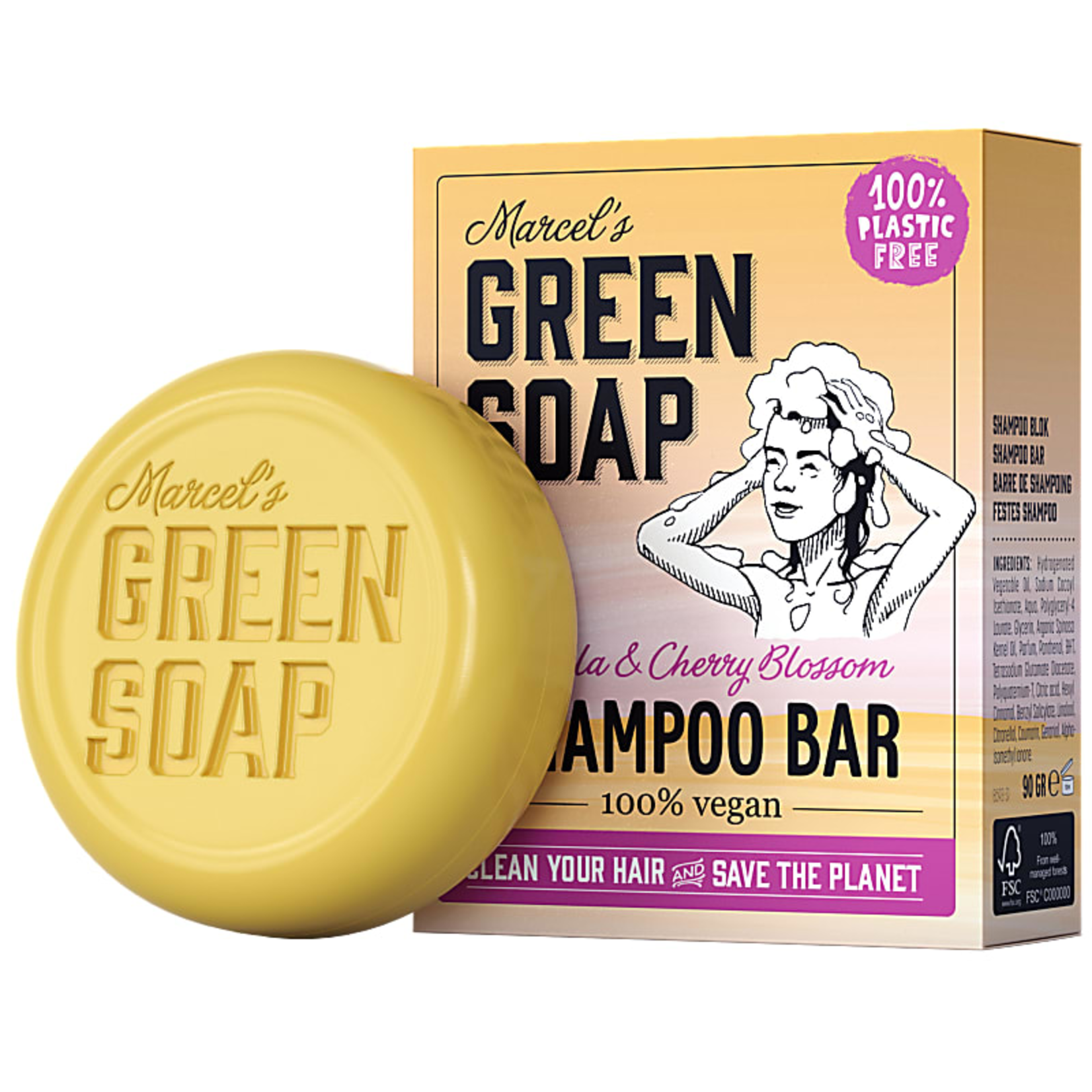 Marcels Green Soap Marcel's Green Soap Shampoo Bar Vanille & Kersenbloesem