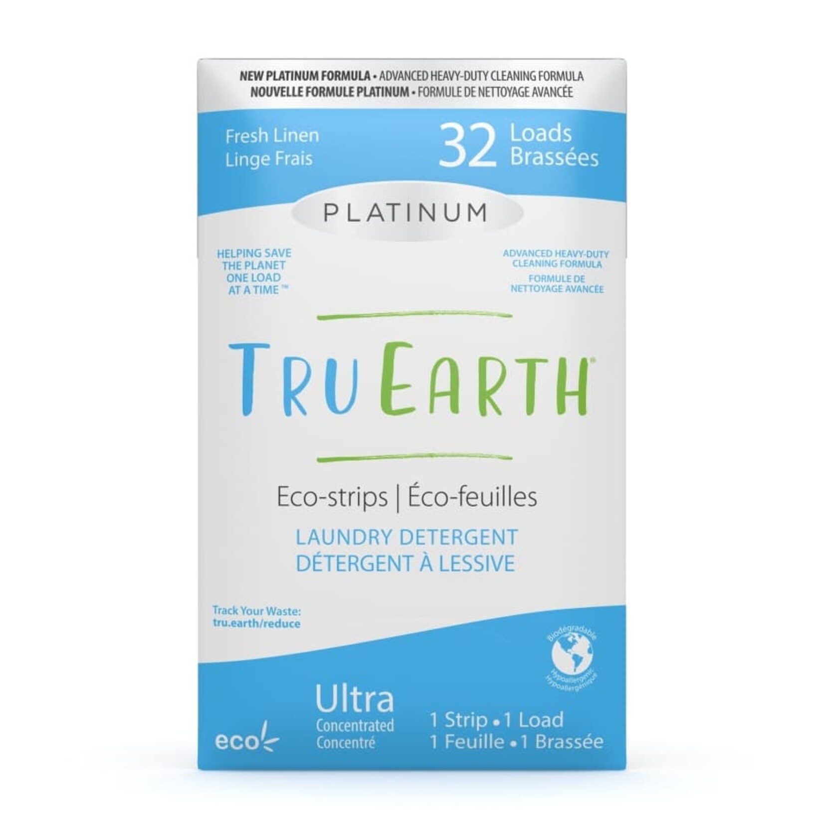 TruEarth Tru Earth Eco Wasstrips - Platinum - Detergent - Fresh Linen (32 wasbeurten)