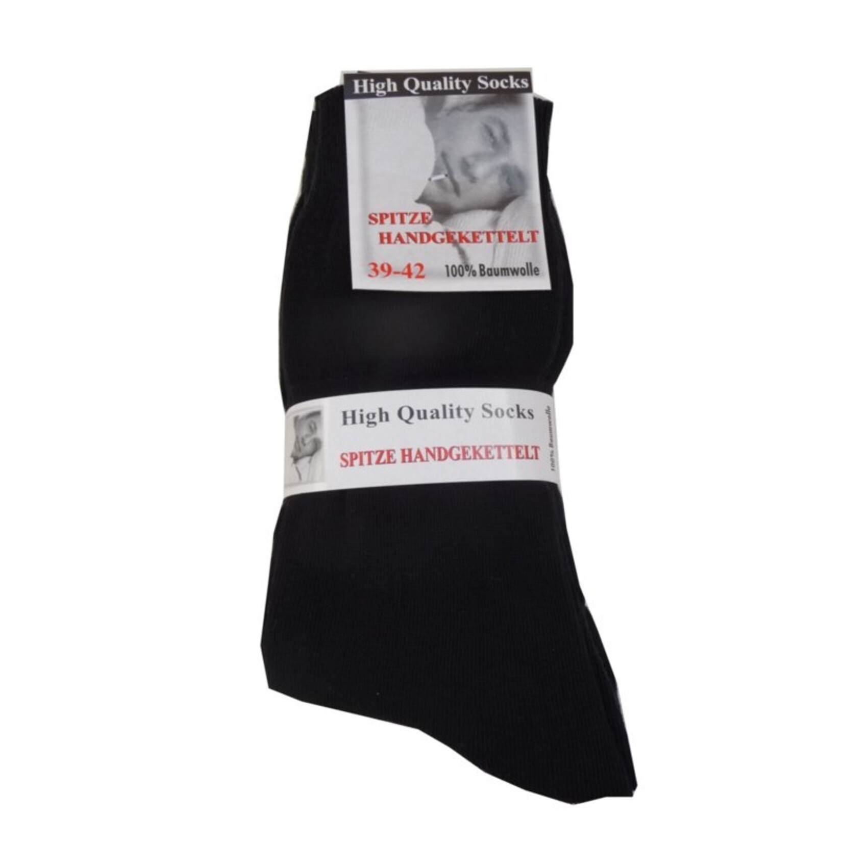 Katoenen naadloze sokken - maat 43-46 - zwart